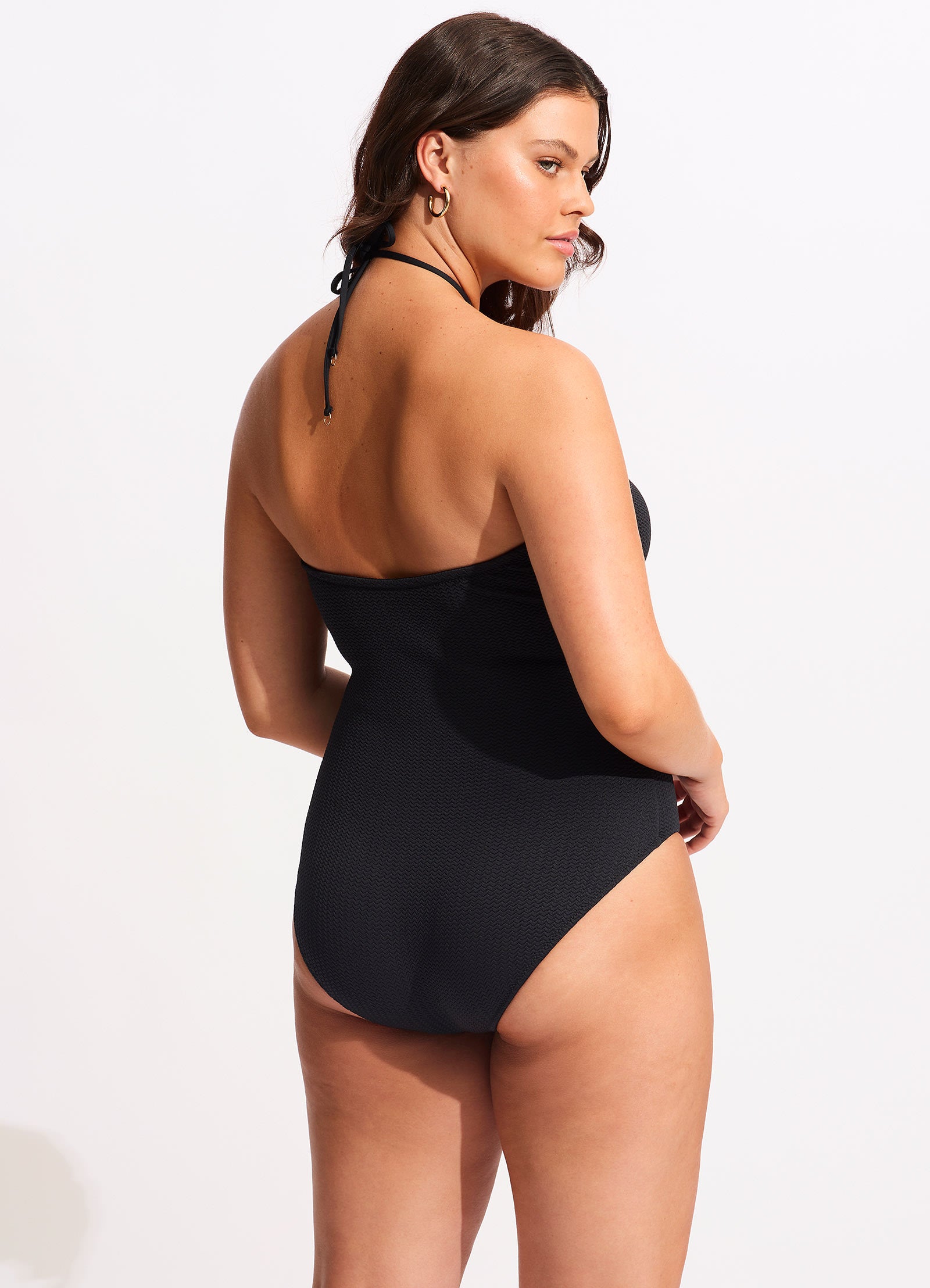 Sea Dive Bandeau One Piece - Black - Black view 6