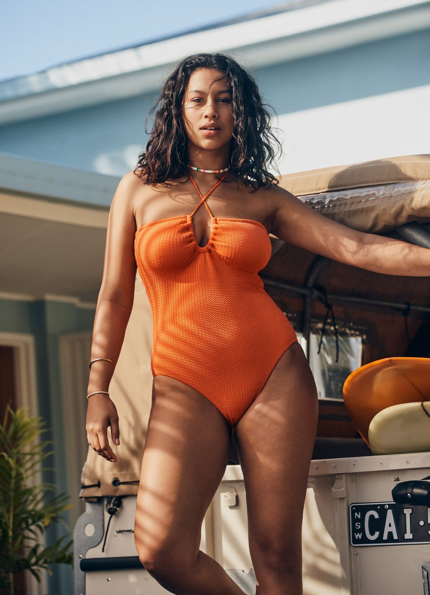 Sea Dive Bandeau One Piece - Mandarin - Mandarin view 7
