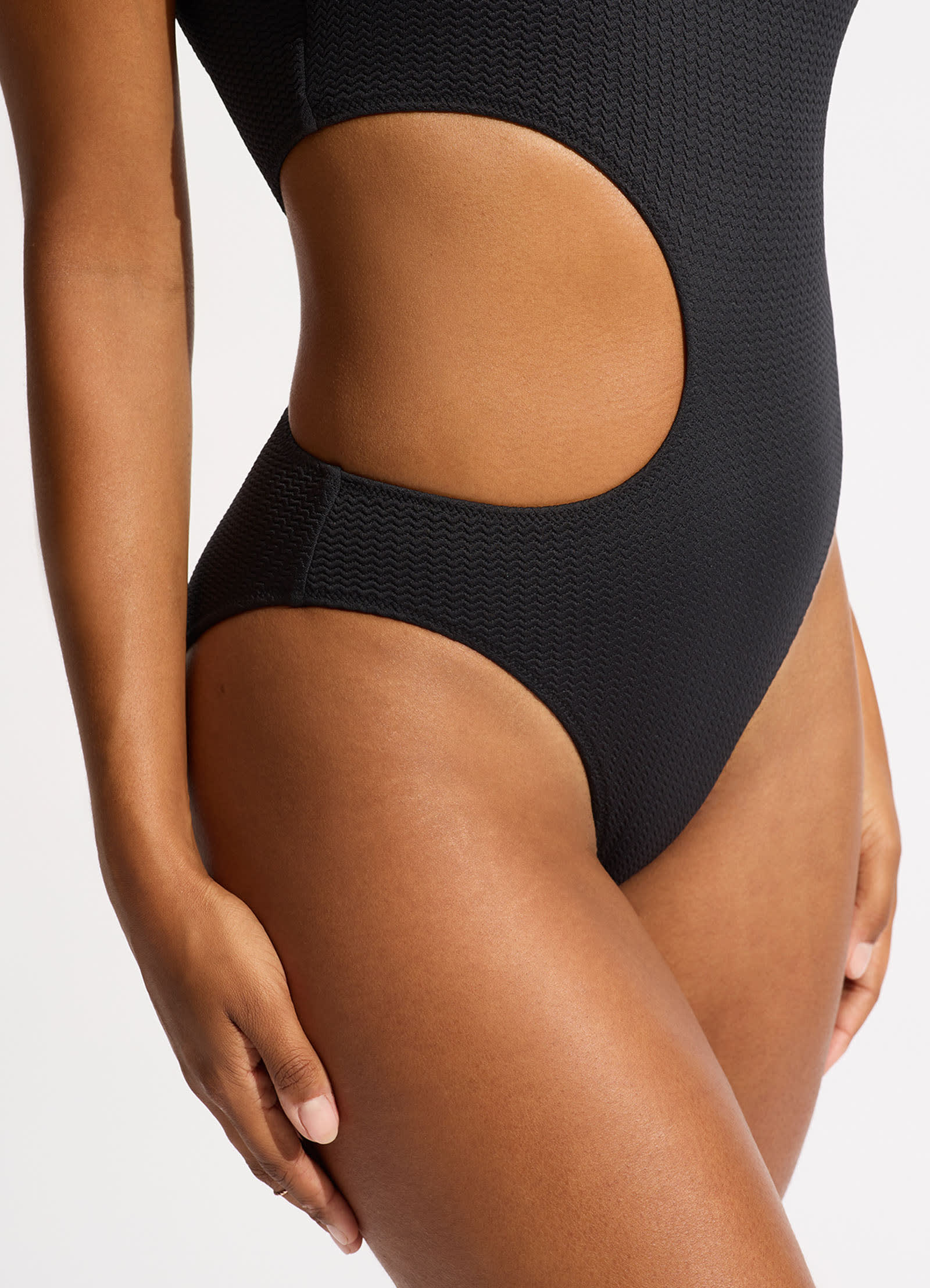 Sea Dive Cut-Out One Piece - Black - Black view 4