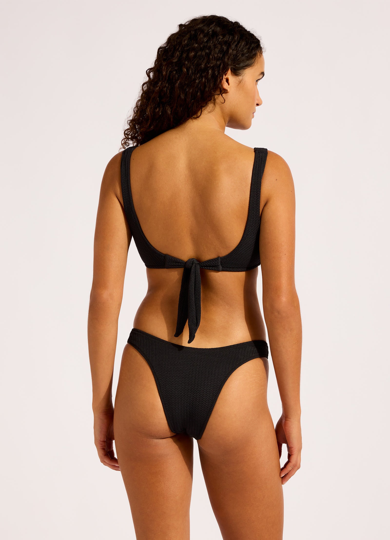 Sea Dive High Cut Bikini Bottom - Black view 4