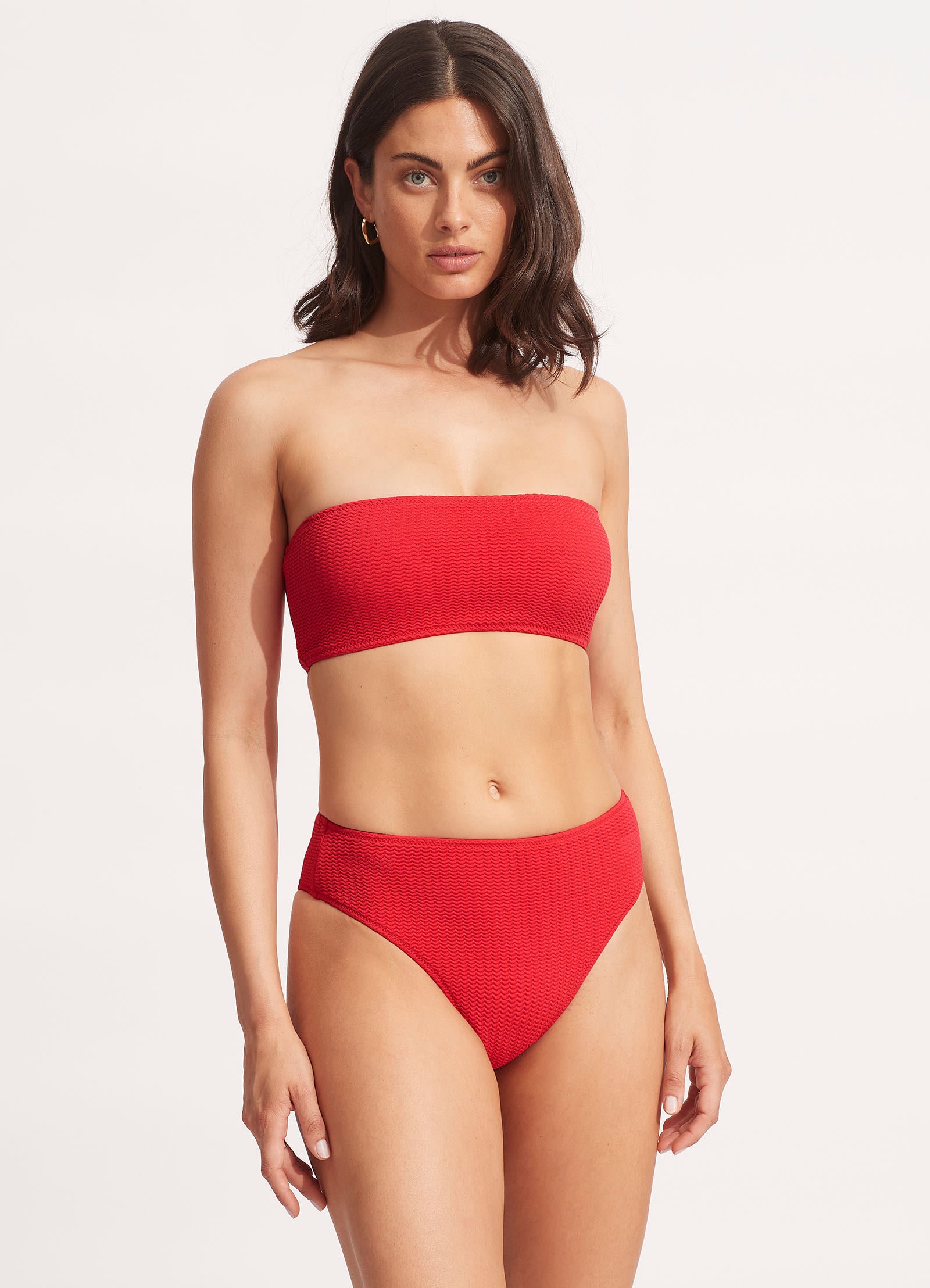 Sea Dive High Rise Bikini Bottom - Chilli Red - Chilli Red