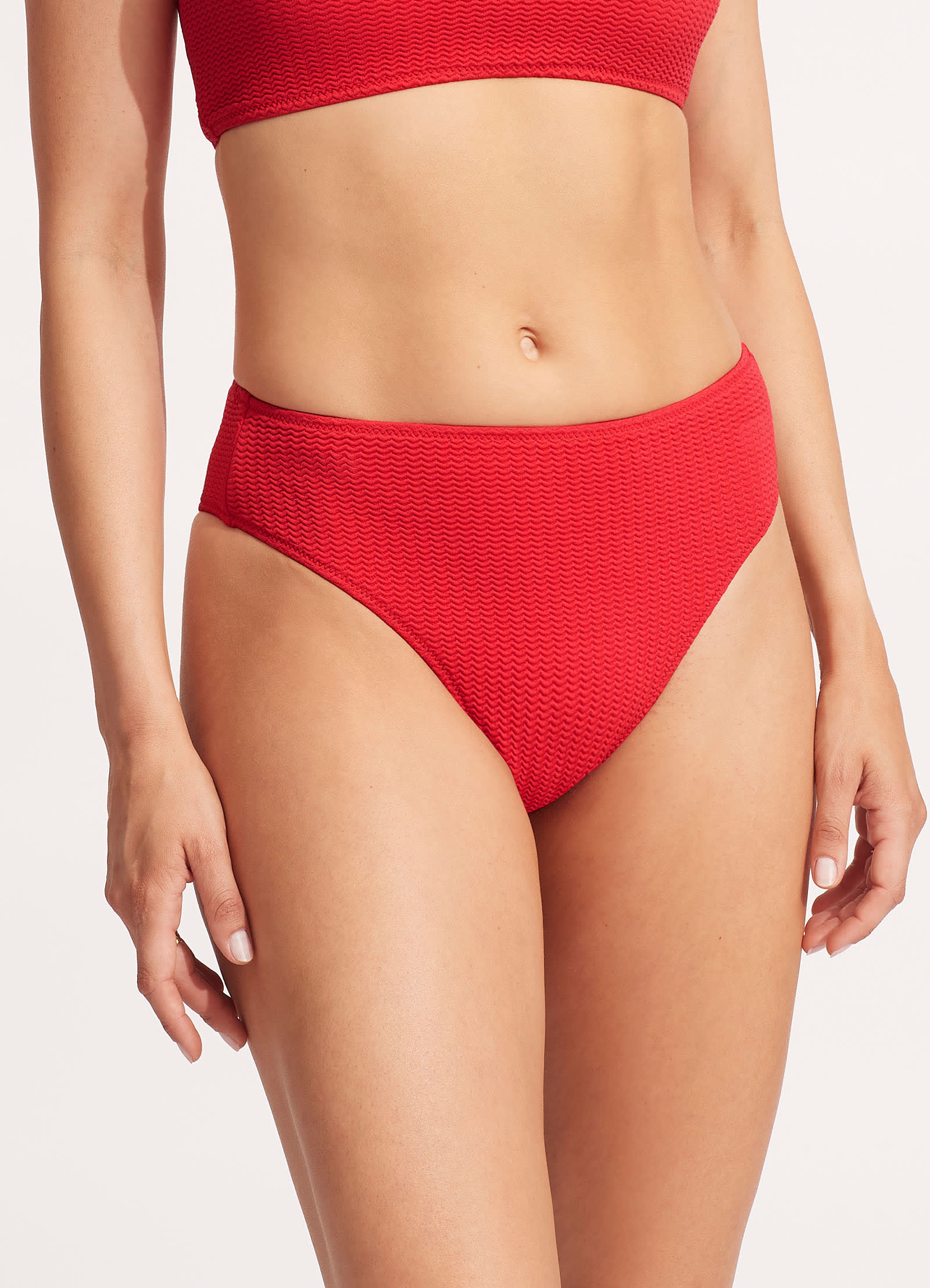 Sea Dive High Rise Bikini Bottom - Chilli Red - Chilli Red view 2