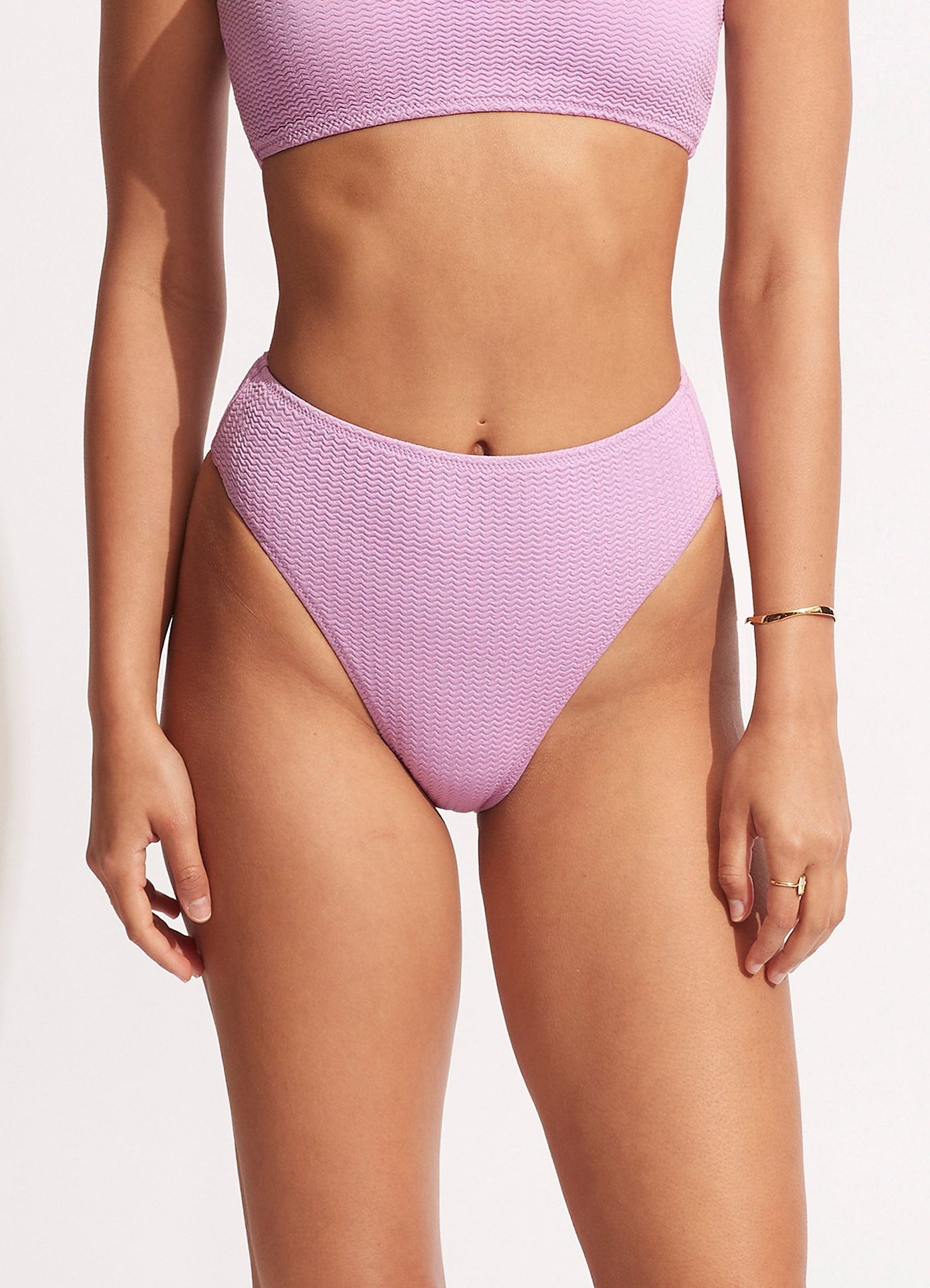 Sea Dive High Rise Bikini Bottom - Lilac - Lilac view 3