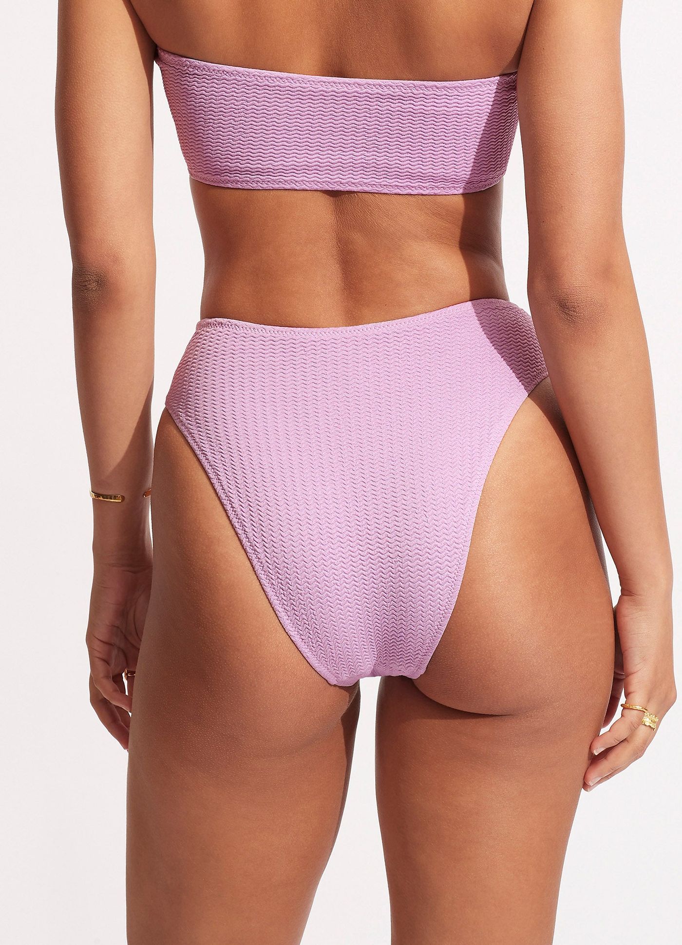 Sea Dive High Rise Bikini Bottom - Lilac - Lilac view 5