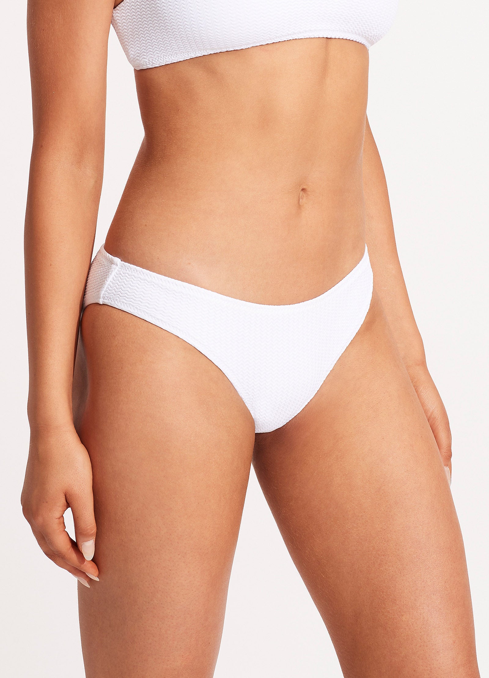 Sea Dive Hipster Bikini Bottom - White - White view 4