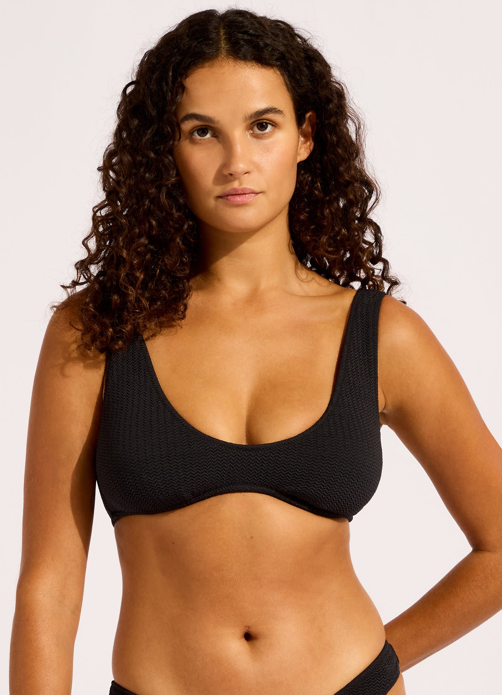 Sea Dive Multi Fit Bikini Top - Black view 2