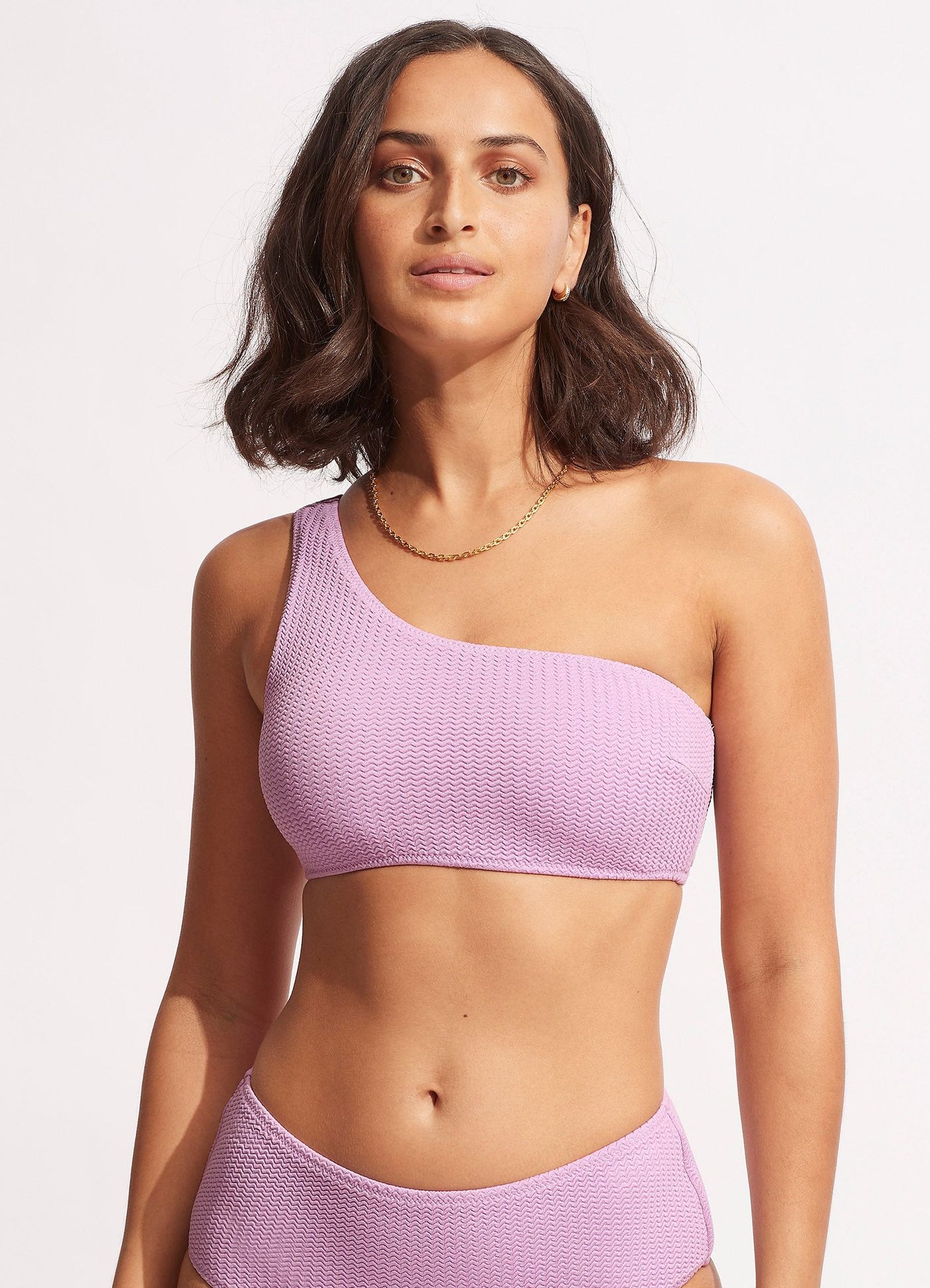 Sea Dive One Shoulder Top - Lilac - Lilac view 2