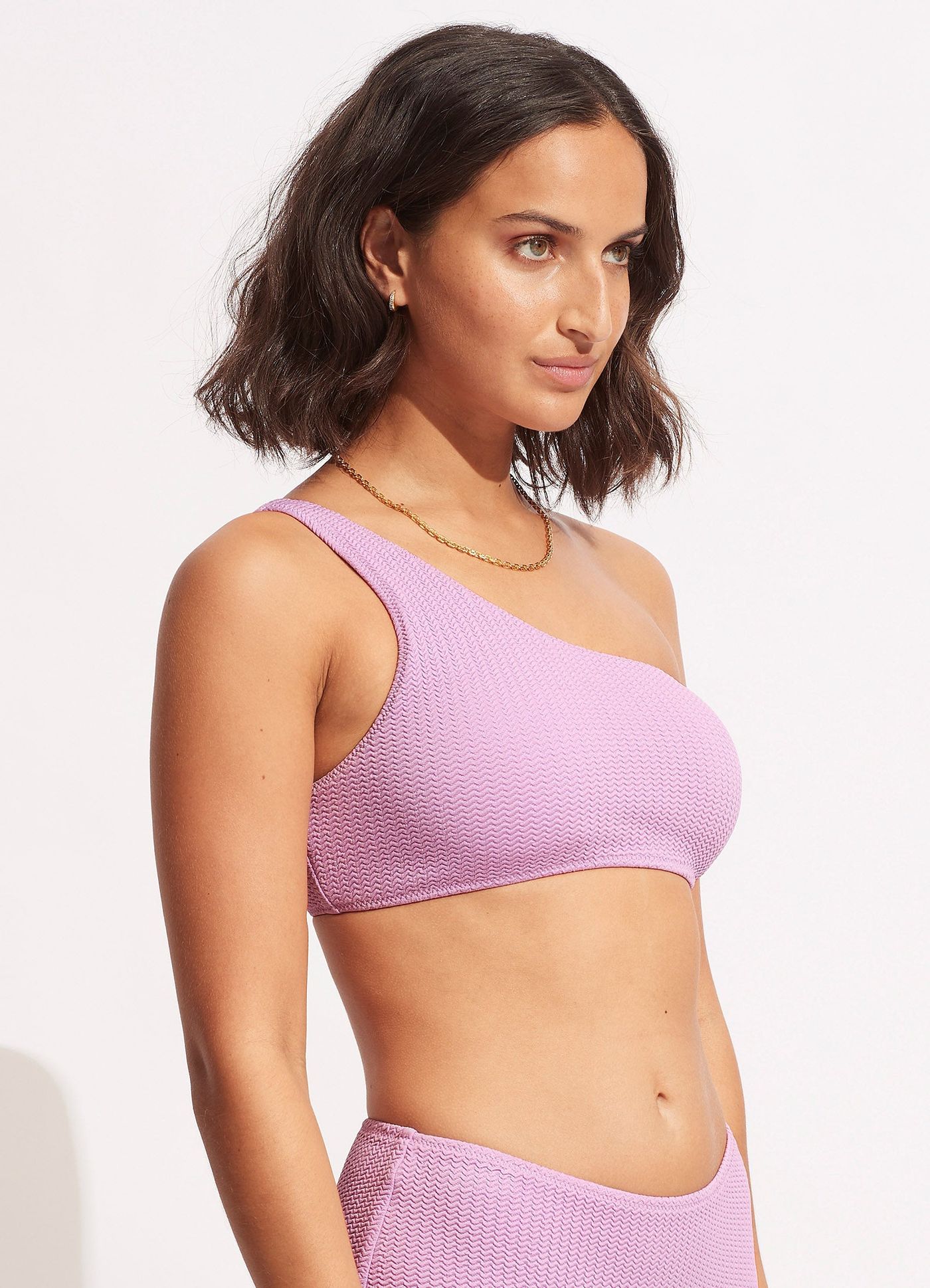 Sea Dive One Shoulder Top - Lilac - Lilac view 3