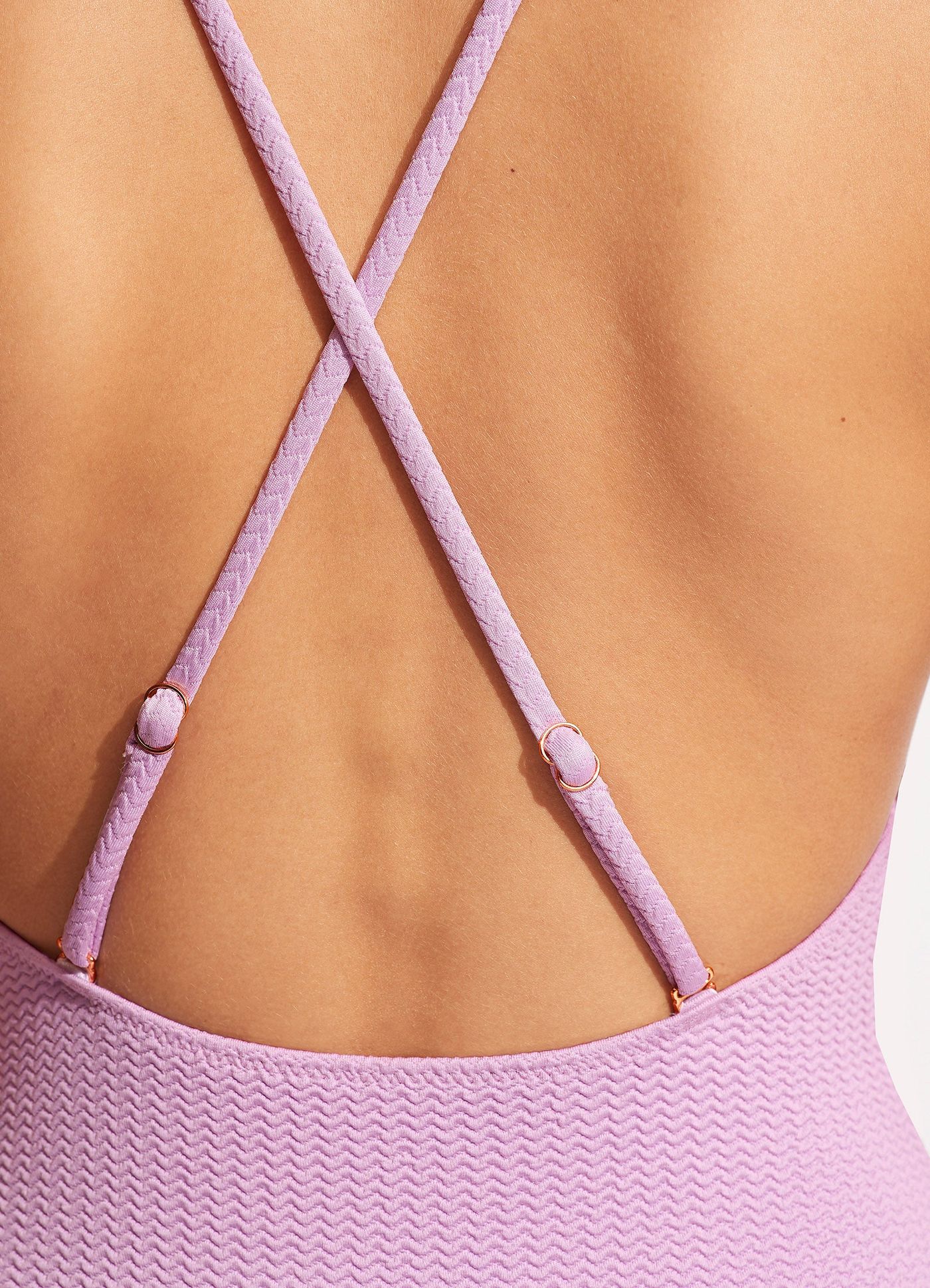 Sea Dive Scoop Neck One Piece - Lilac - Lilac view 4