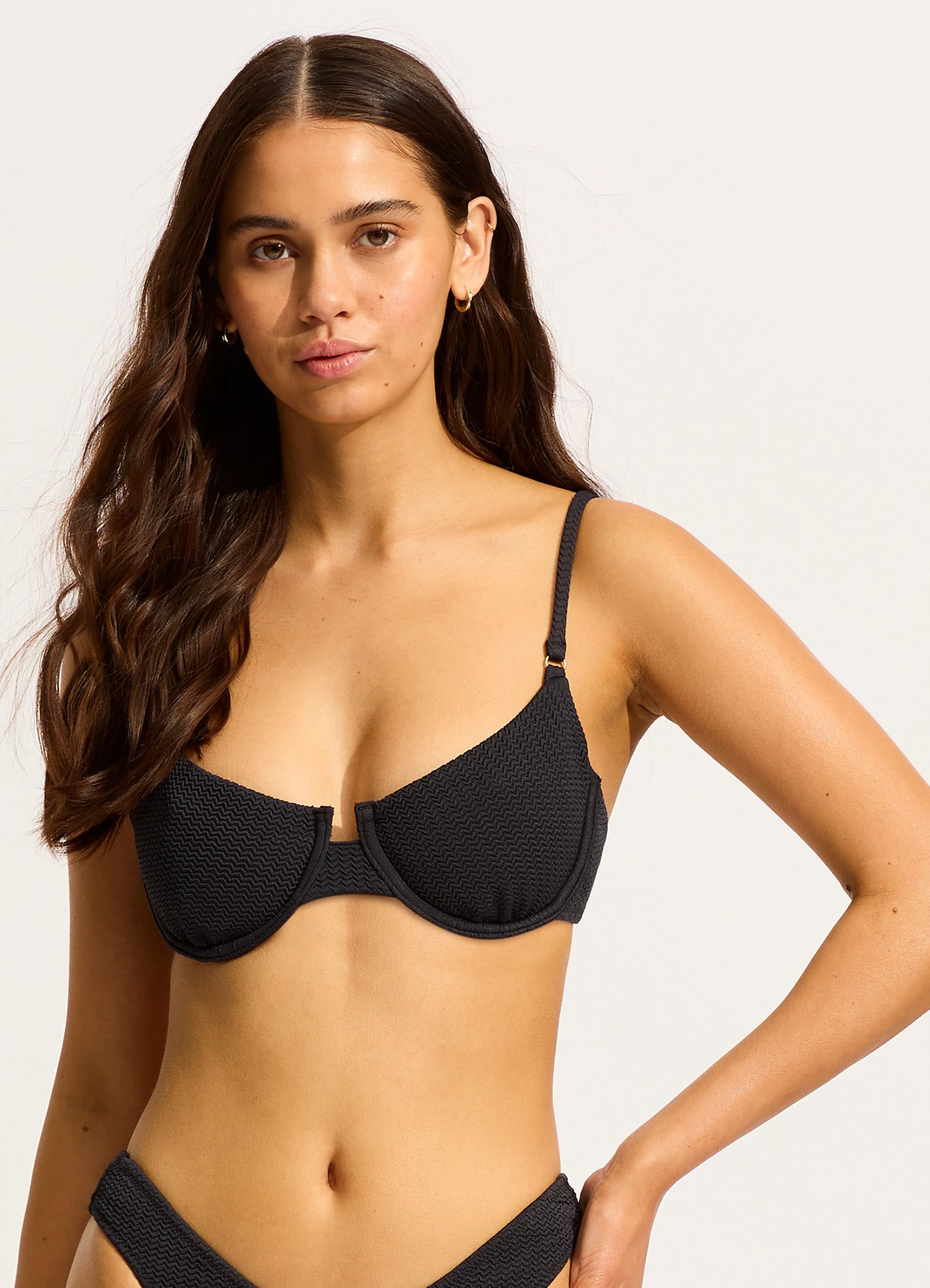 Sea Dive Underwire Bikini Top - Black - Black view 2