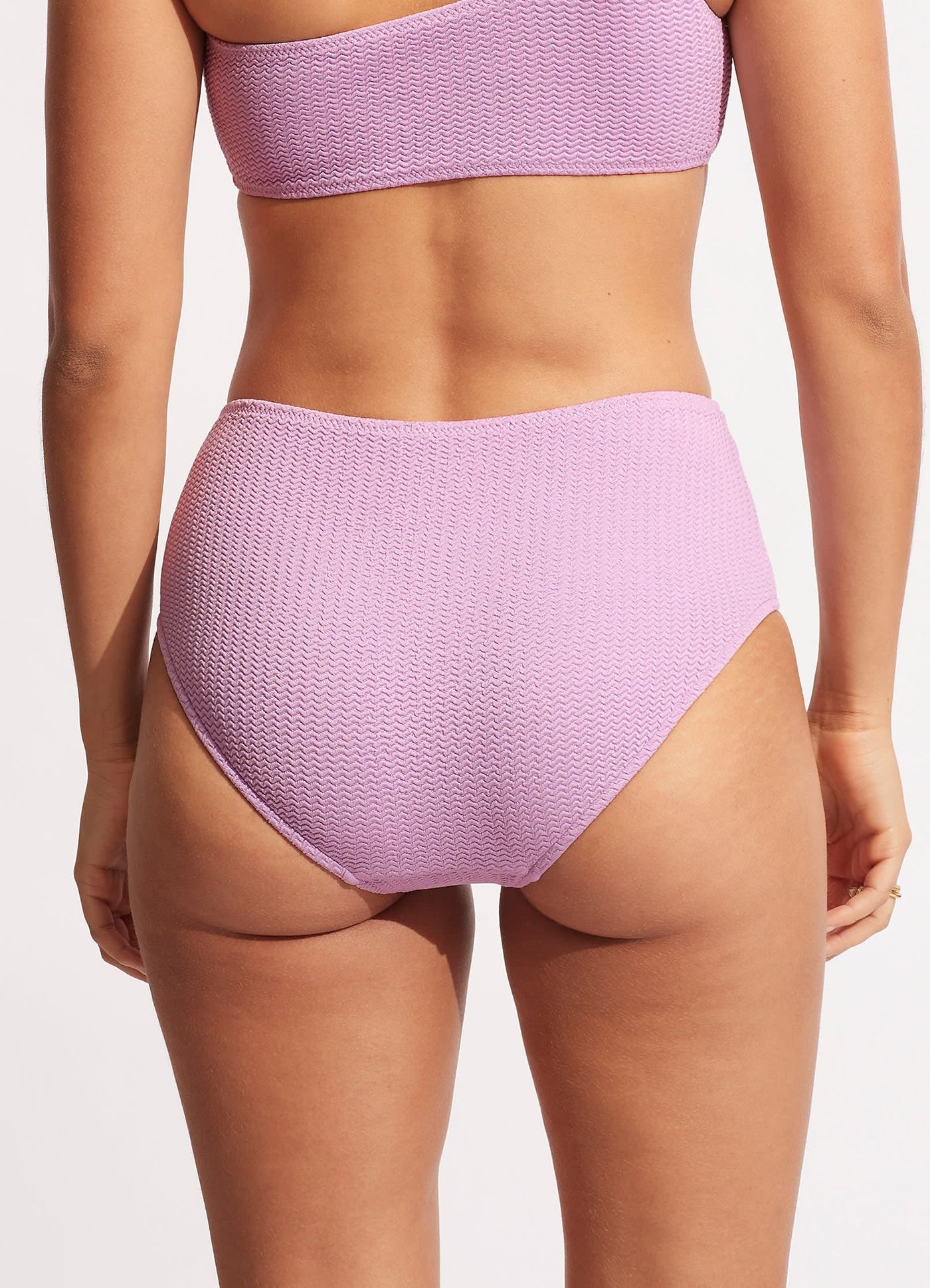 Sea Dive Wide Side Retro Bikini Bottom - Lilac - Lilac view 5