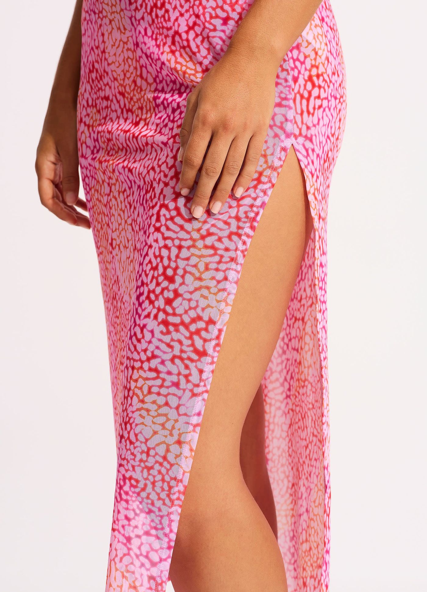 Sea Skin Mesh Cover Up - Fuchsia Rose - Fuchsia Rose view 4