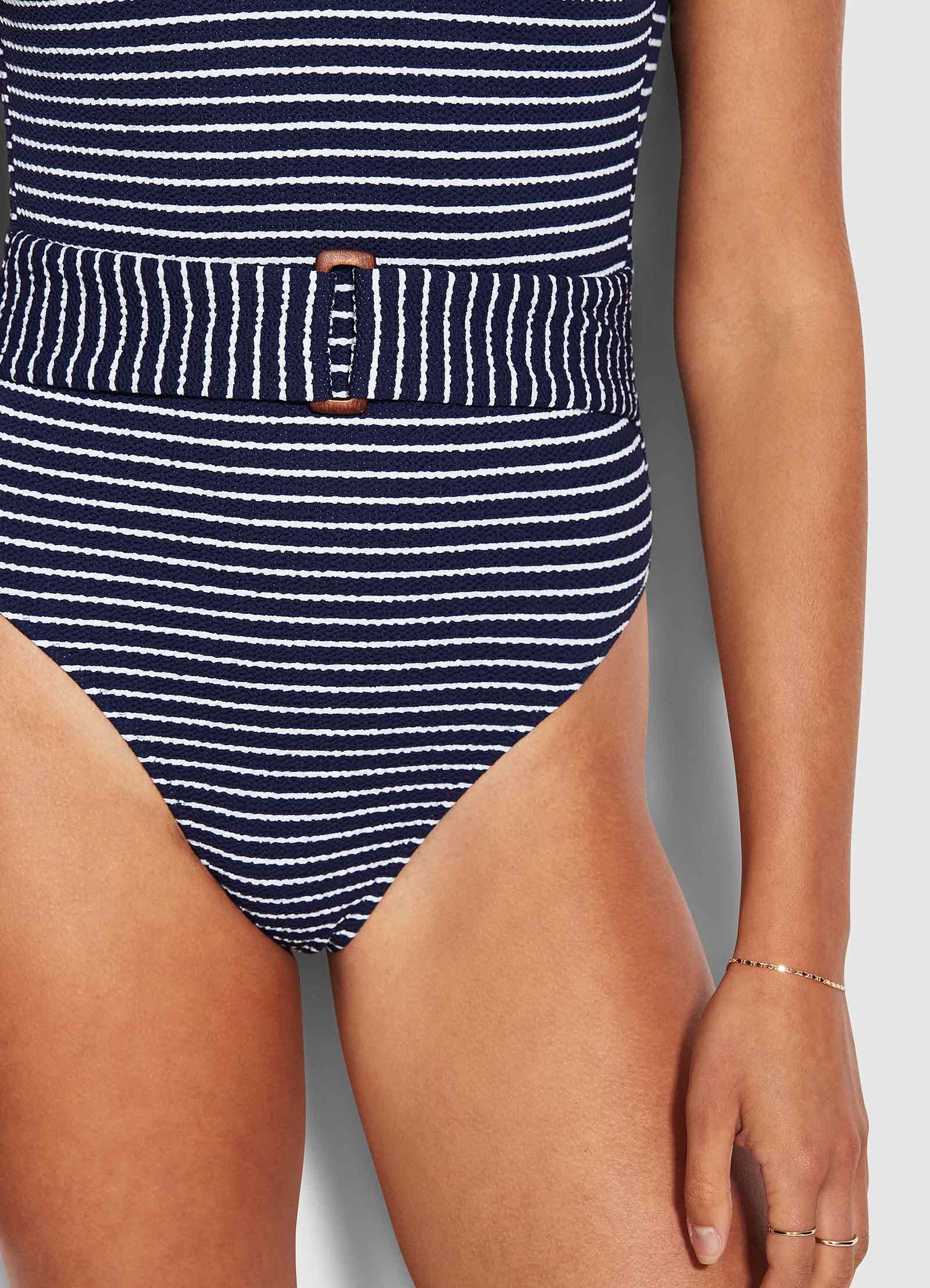 Seaside Stripe One Piece - True Navy - True Navy view 4