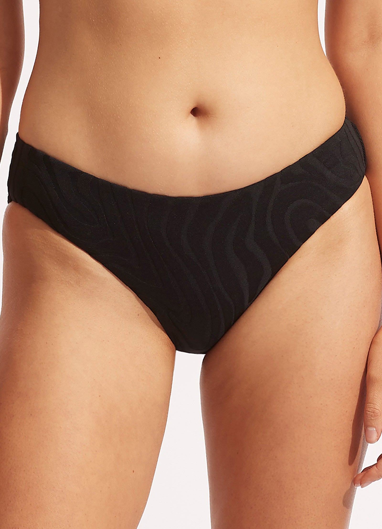 Second Wave Retro Bikini Bottom - Black - Black view 2