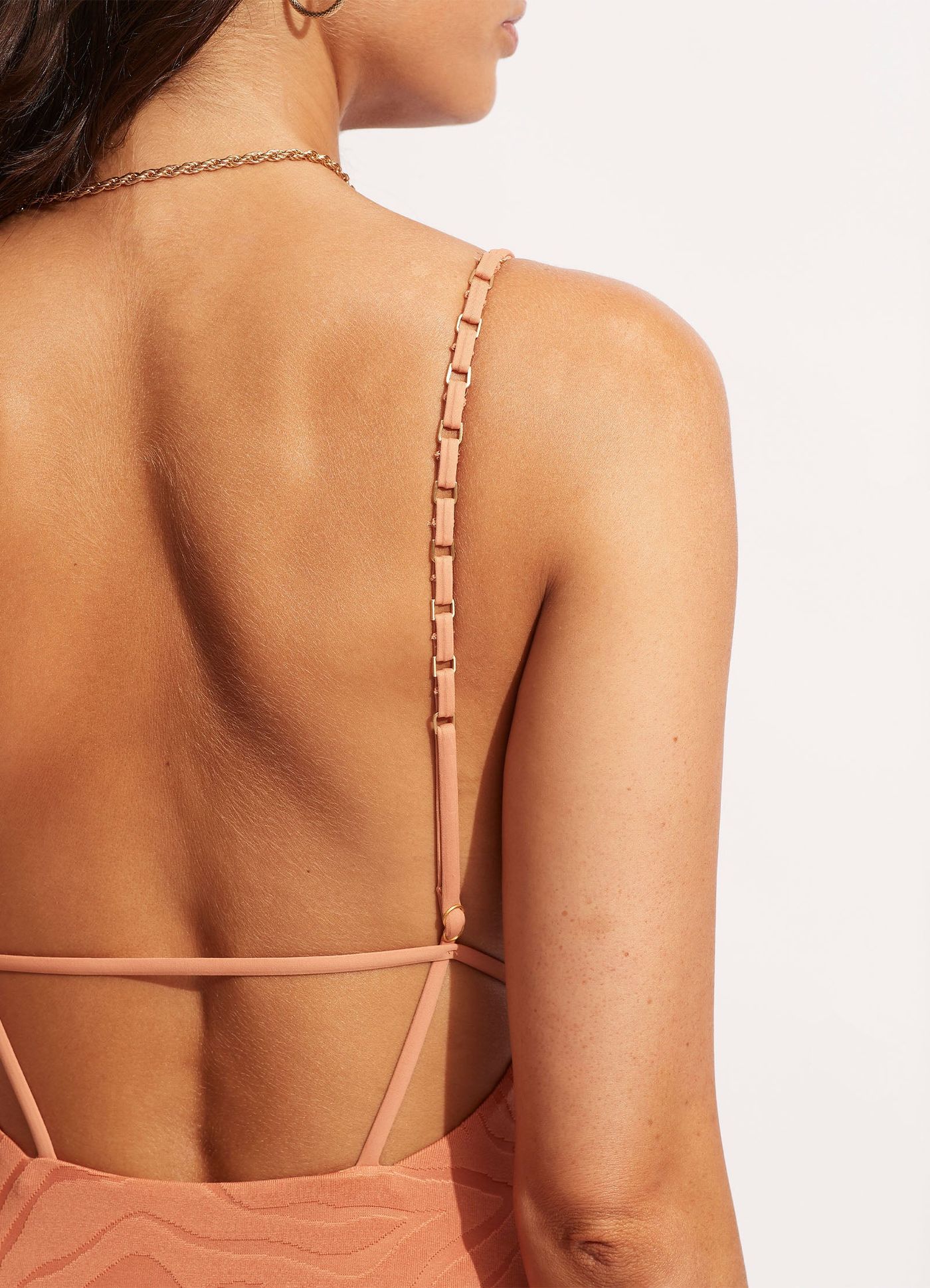 Second Wave V Neck One Piece - Copper Tan - Copper Tan view 7