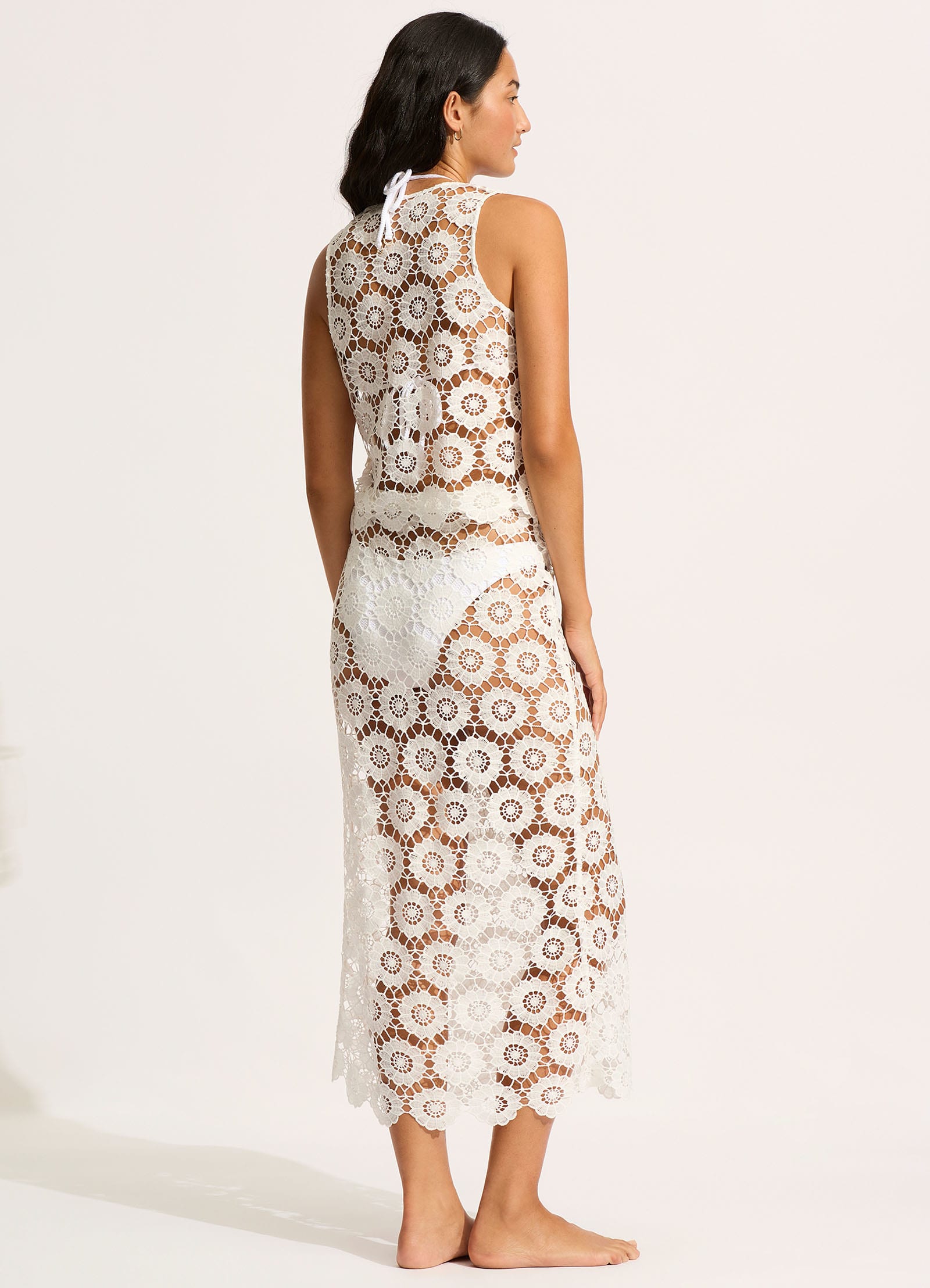 Secret Garden Maxi Wrap Maxi Skirt - White - White view 5