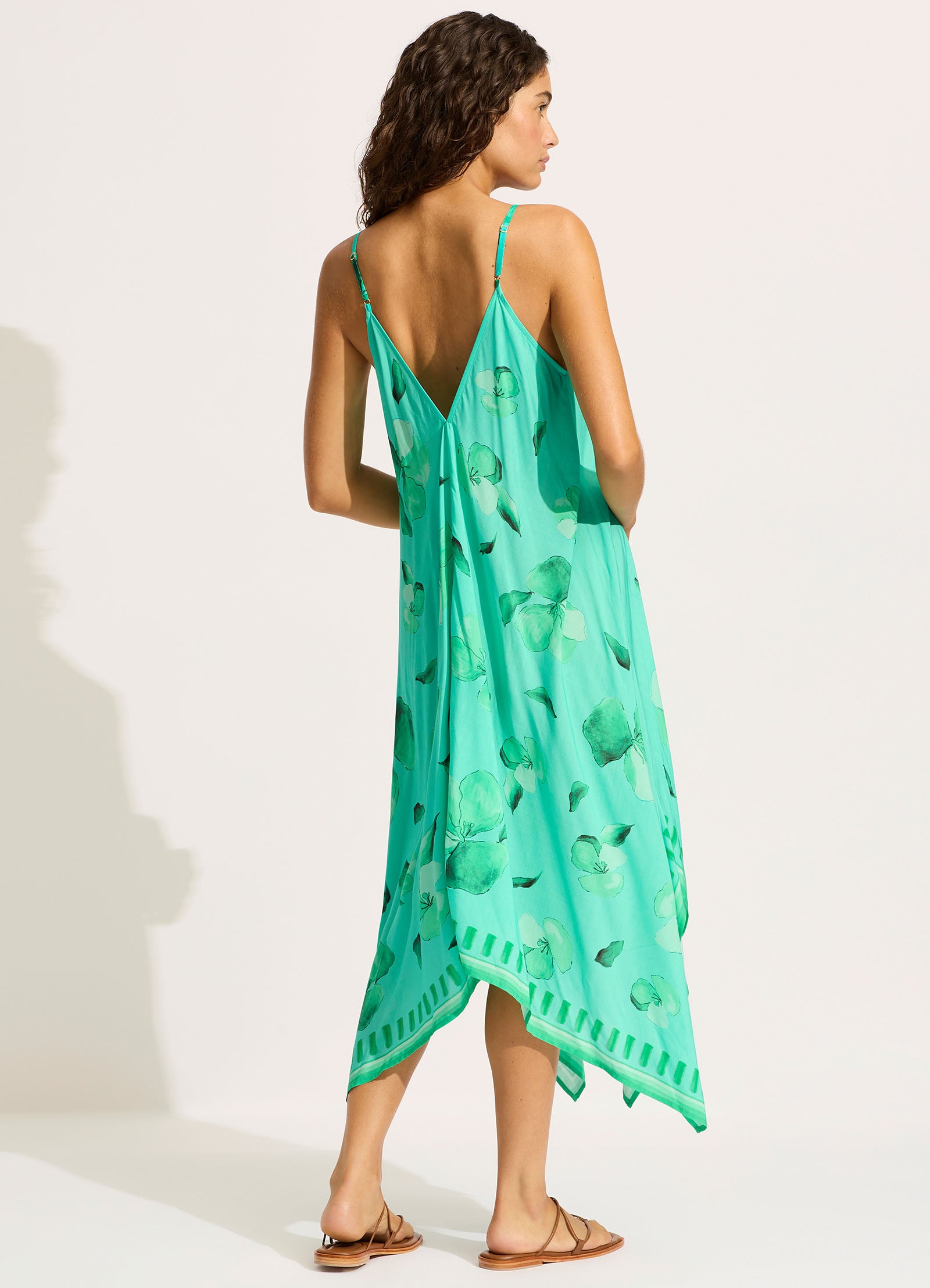 Secret Garden Scarf Midi Dress - Jade - Jade view 3