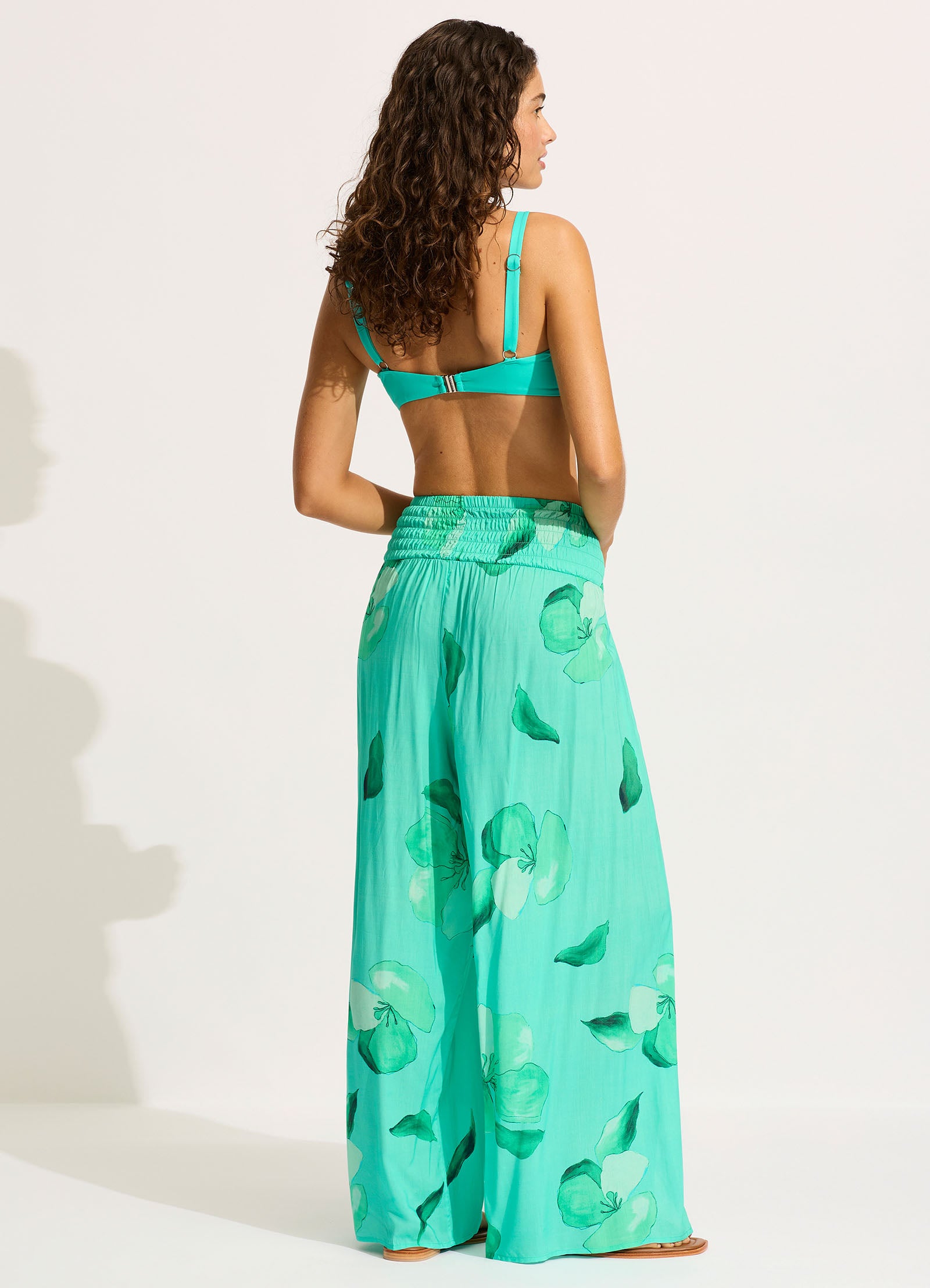 Secret Garden Shirred Wrap Pant - Jade - Jade view 4
