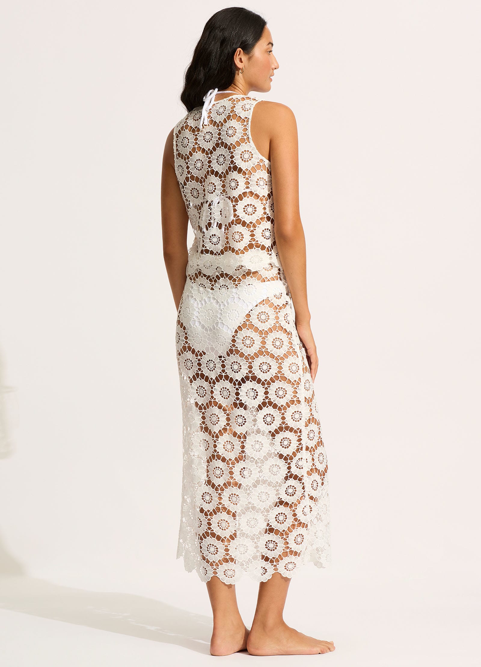 Secret Garden Tie Front Top - White - White view 4