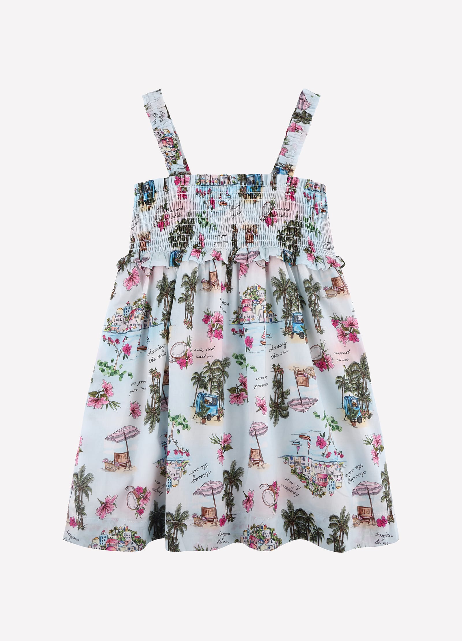 Secret Vacation Yardage Shirred Dress - Secret Vacay - Secret Vacay view 3