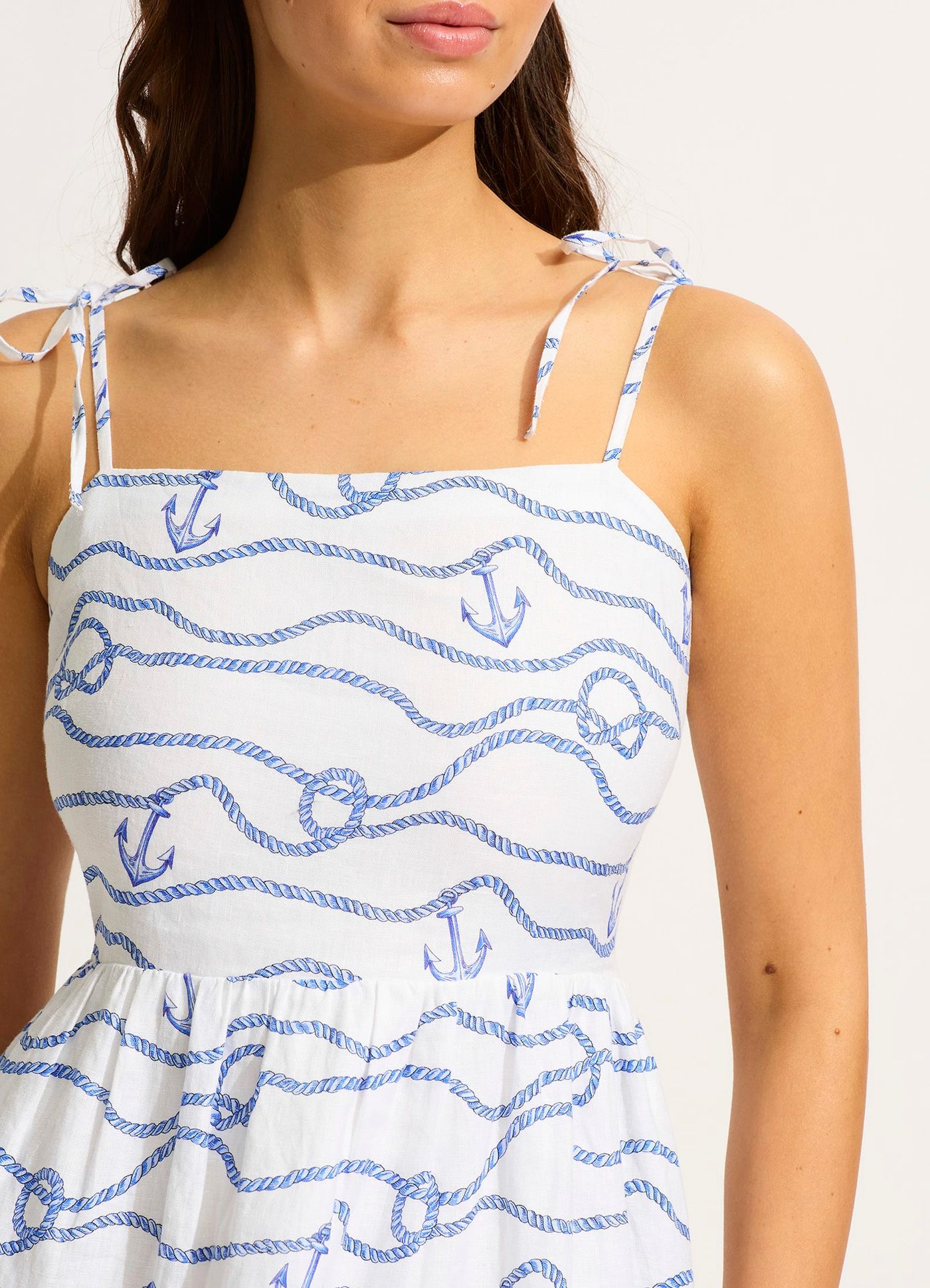 Set Sail Mini Dress - White - White view 4