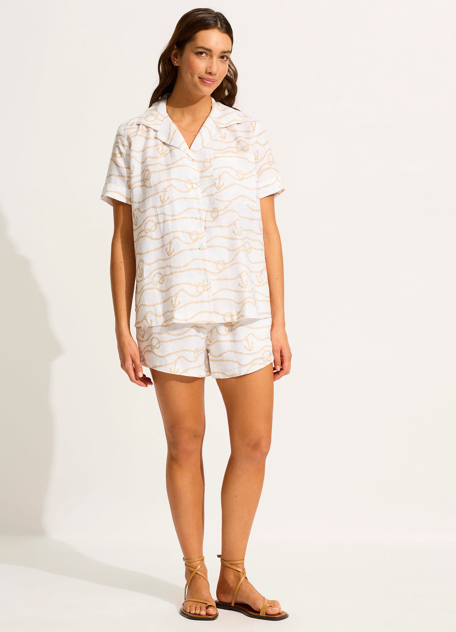 Set Sail Short Sleeve Shirt - Ecru - Ecru