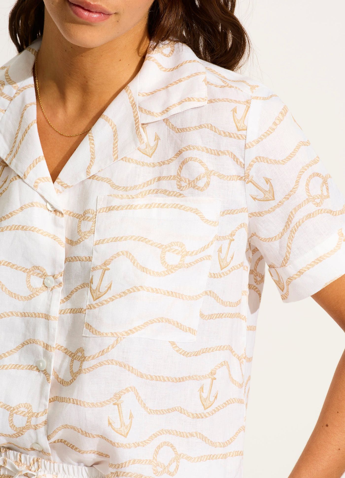 Set Sail Short Sleeve Shirt - Ecru - Ecru view 4