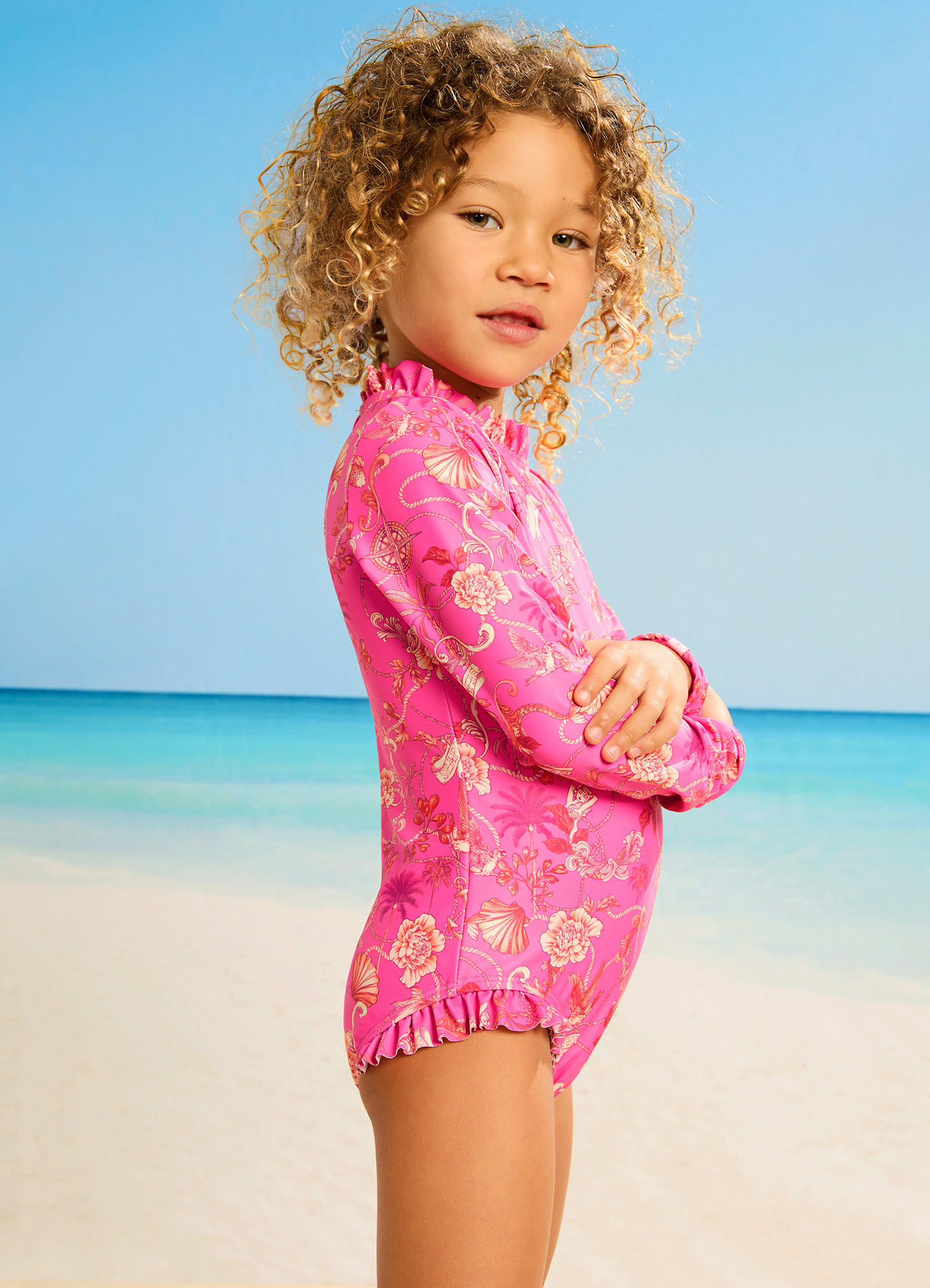 Seven Seas Girls Mini Frill Paddlesuit - Seven Seas - SevenSeas view 2