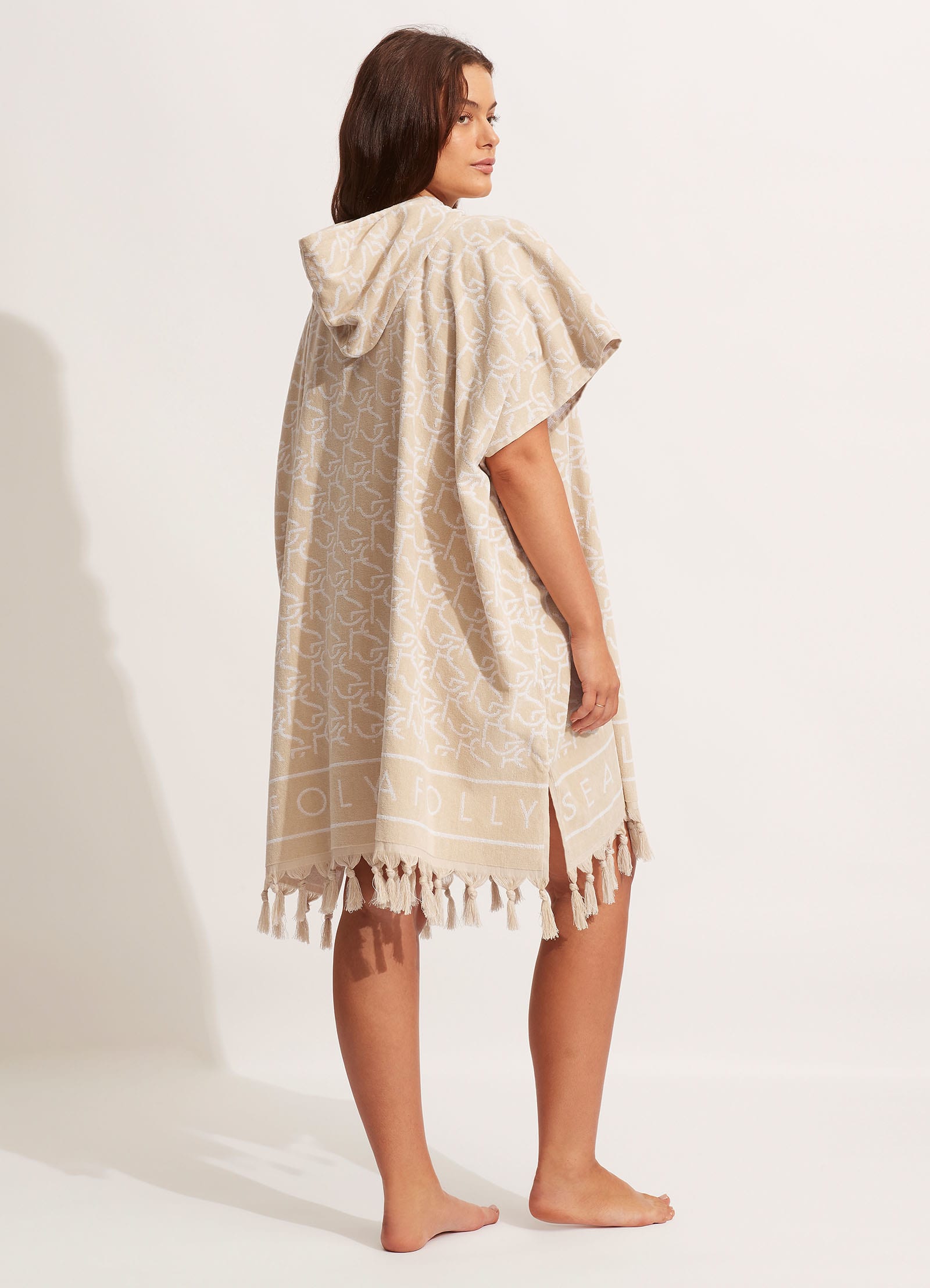 SF Monogram Towel Poncho - Natural - Natural view 5