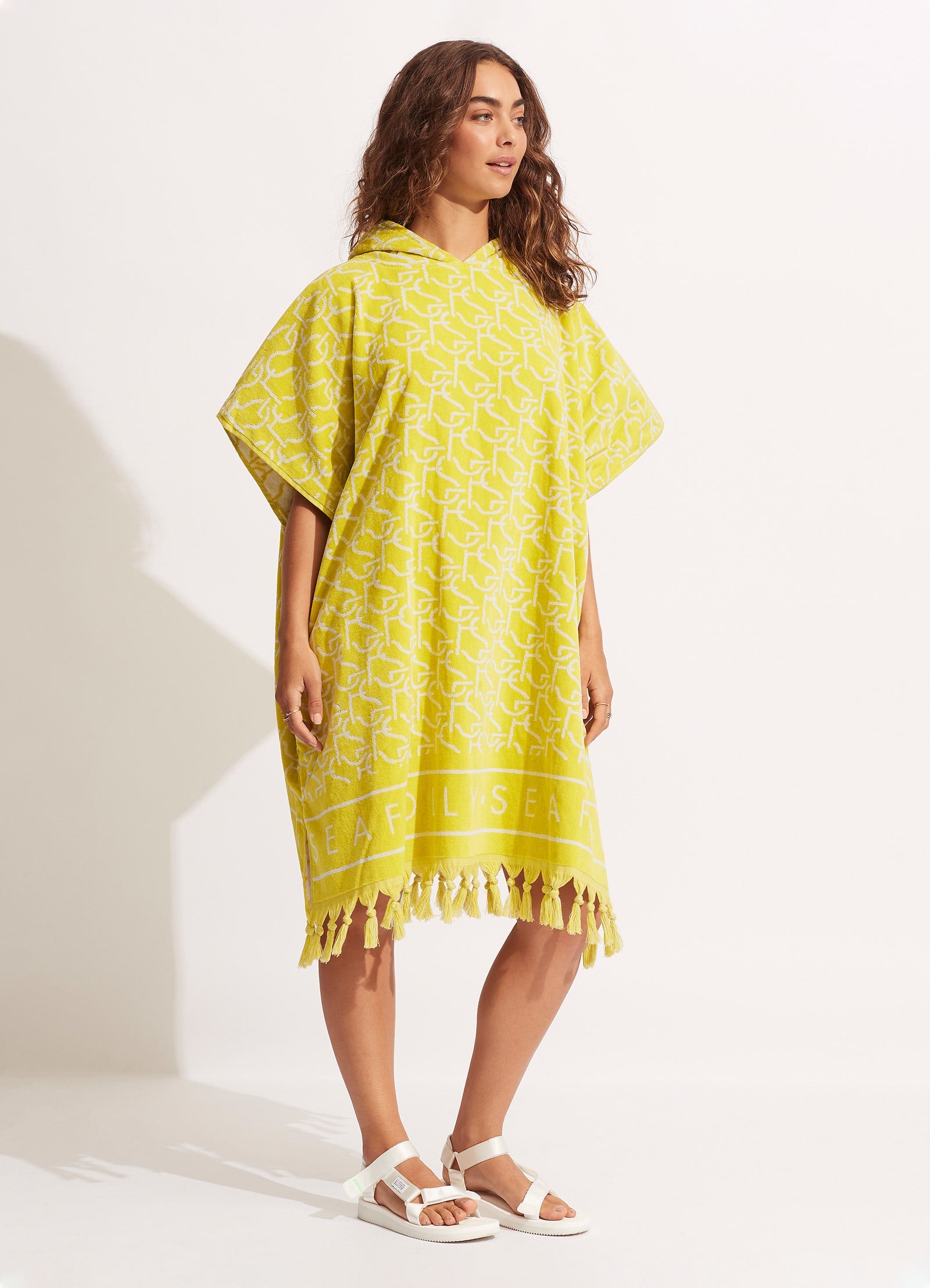 SF Monogram Towel Poncho - Wild Lime - Wild Lime view 2