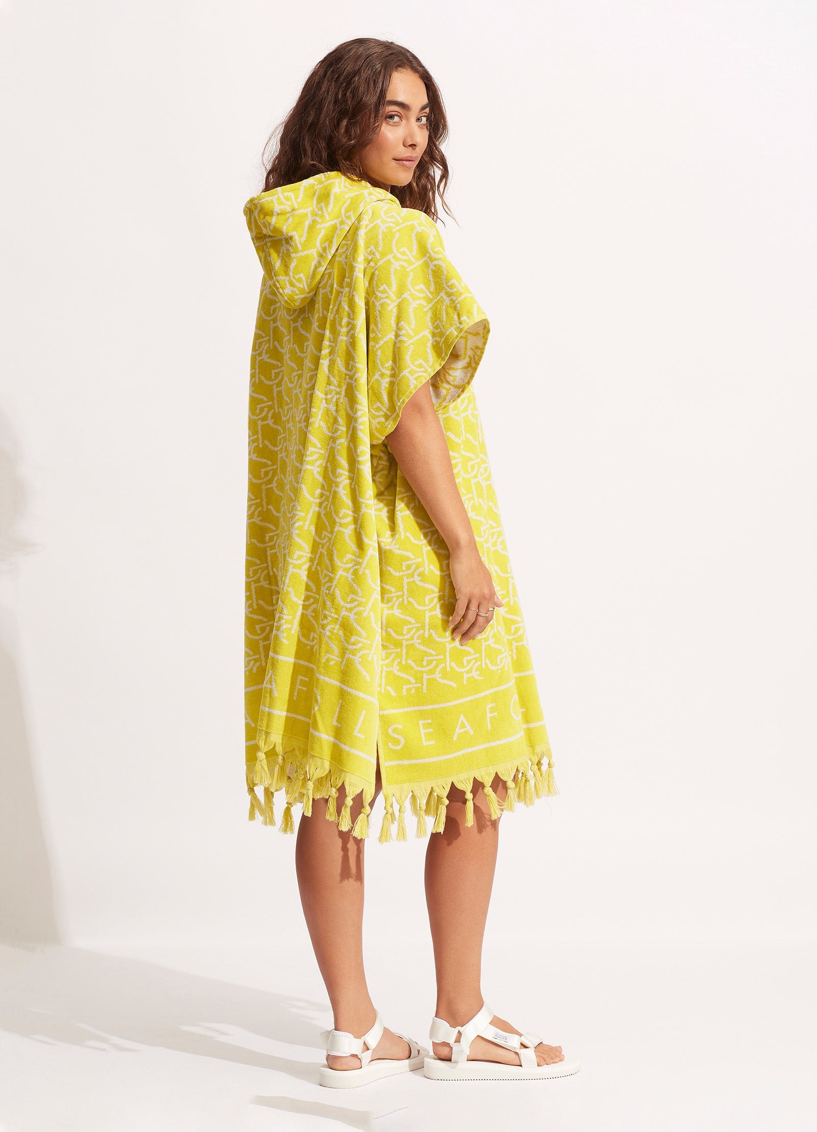 SF Monogram Towel Poncho - Wild Lime - Wild Lime view 3