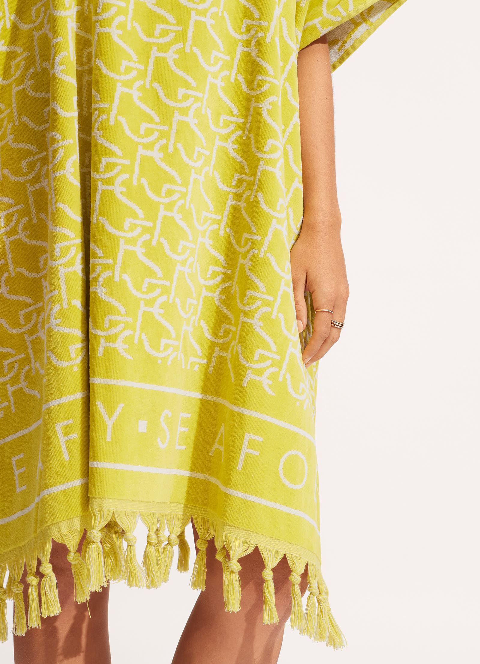 SF Monogram Towel Poncho - Wild Lime - Wild Lime view 5