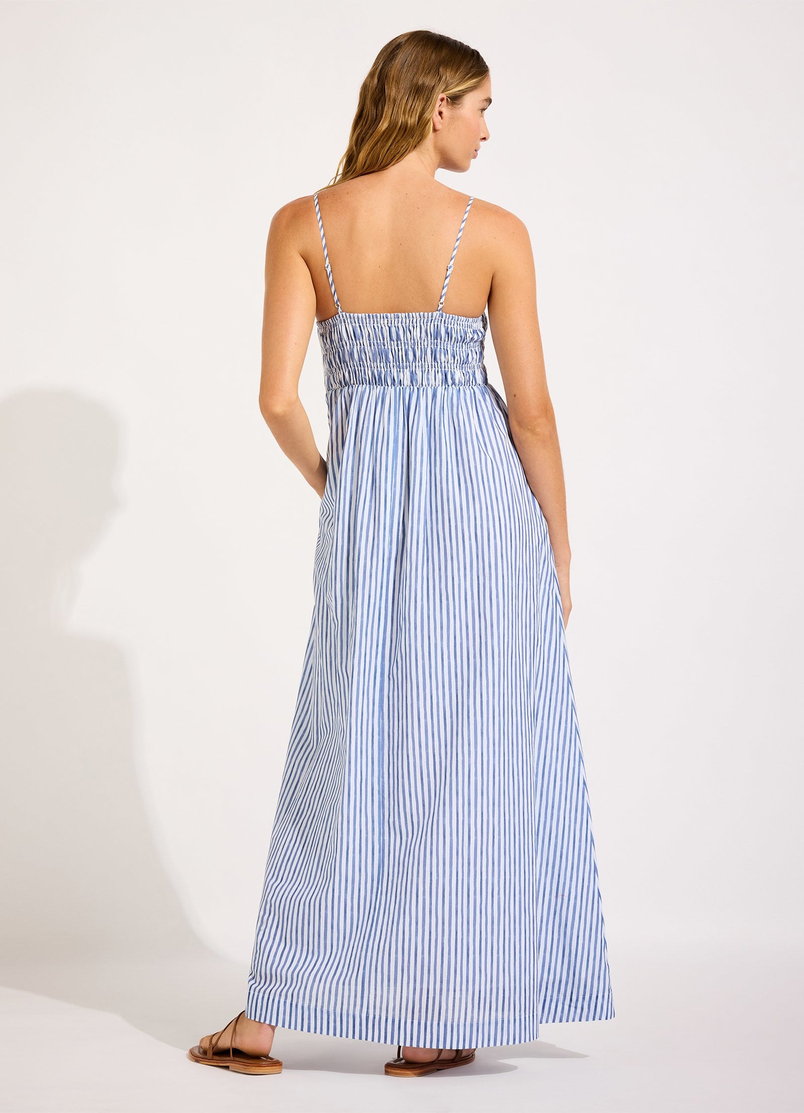 Shirred Midi Dress - Ultramarine view 3