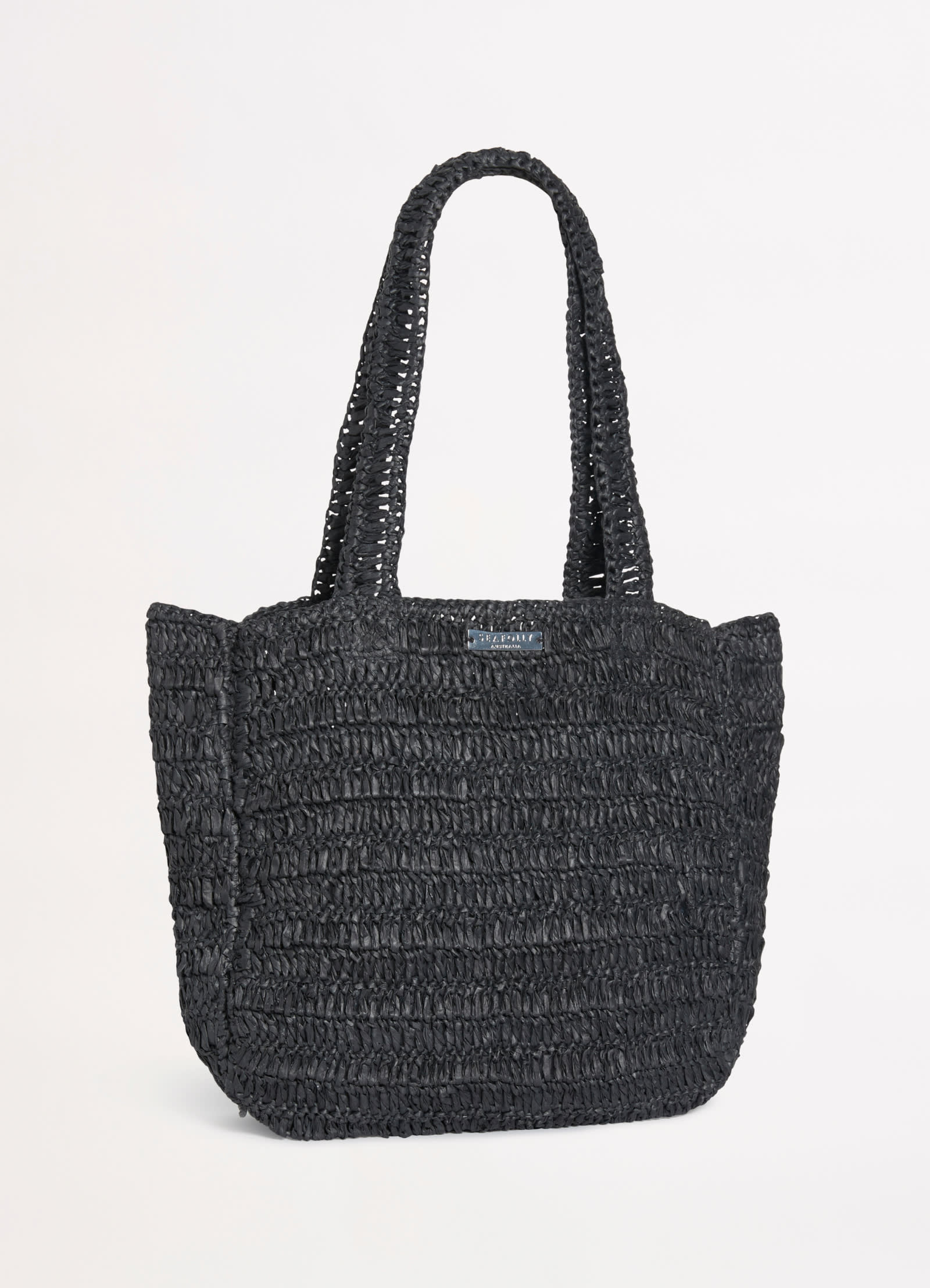 Shores Woven Tote Bag - Black - Black view 2