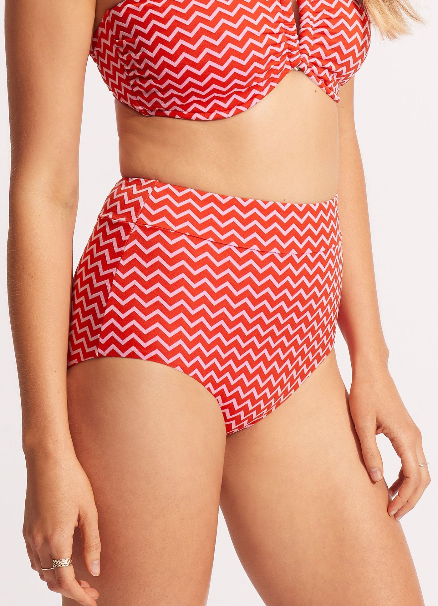 Sienna High Waisted Bikini Bottom - Chilli Red - Chilli Red view 4