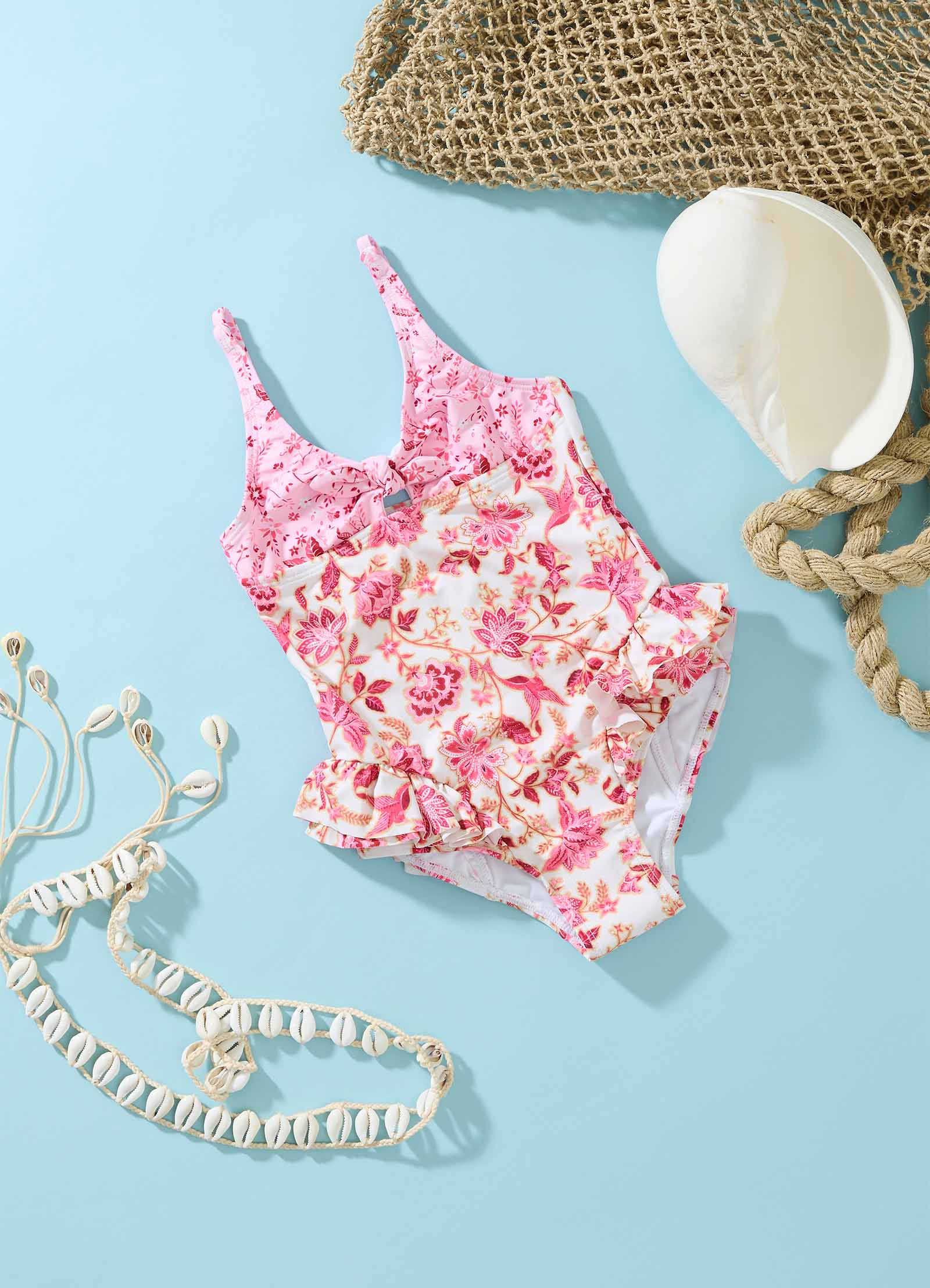 Silk Road Girls Tie Front One Piece - Spice - Spice