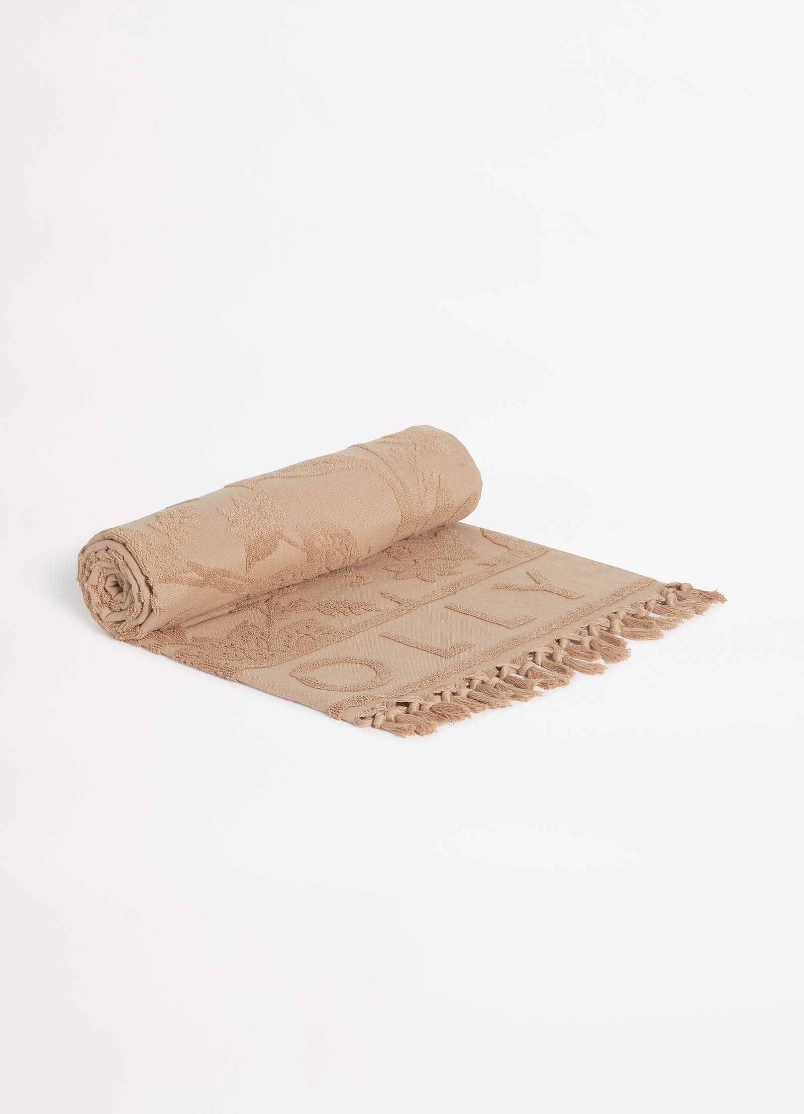 Silk Road Jacquard Beach Towel - Camel - Camel view 3