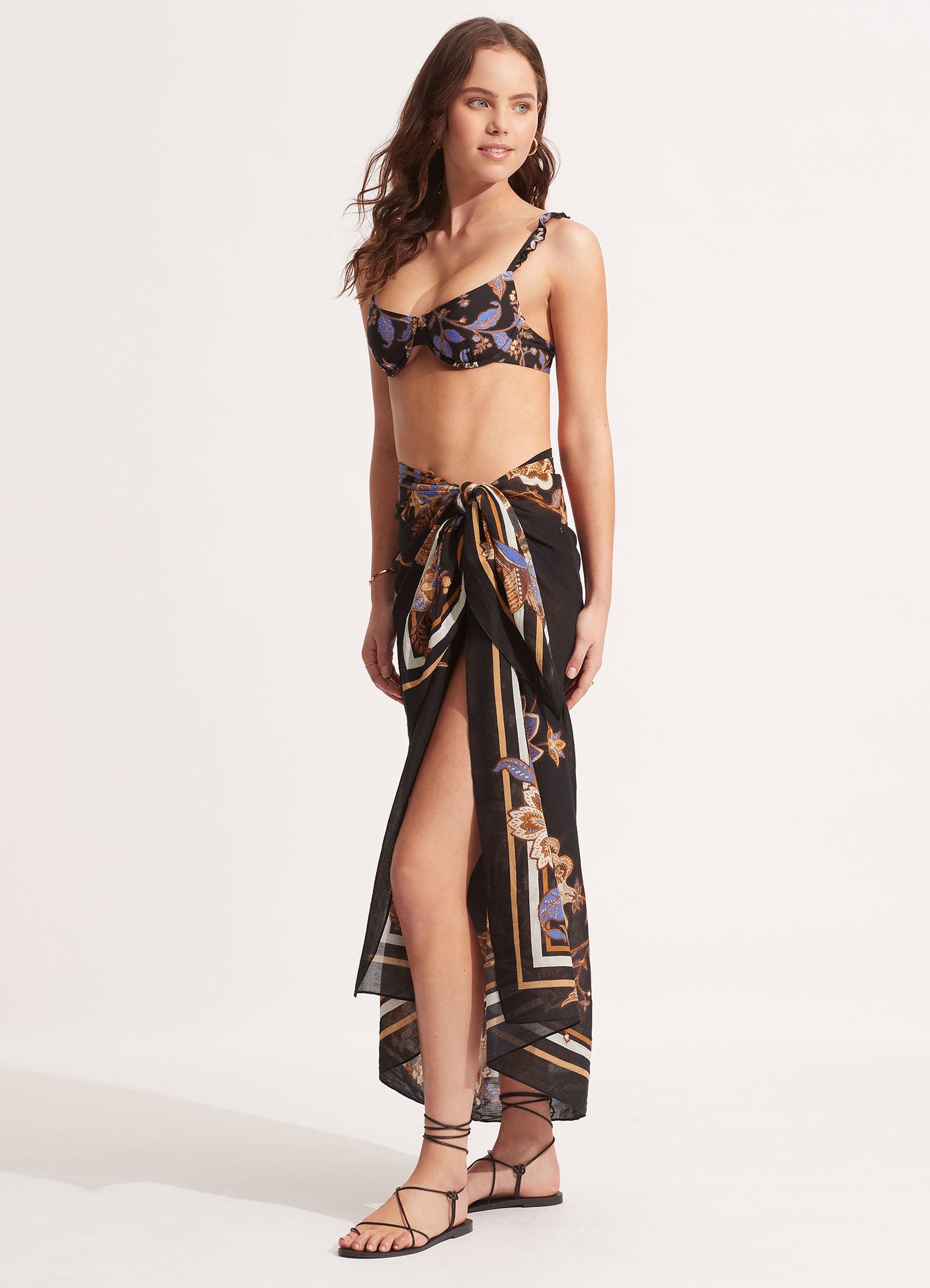 Silk Road Sarong - Black - Black view 2
