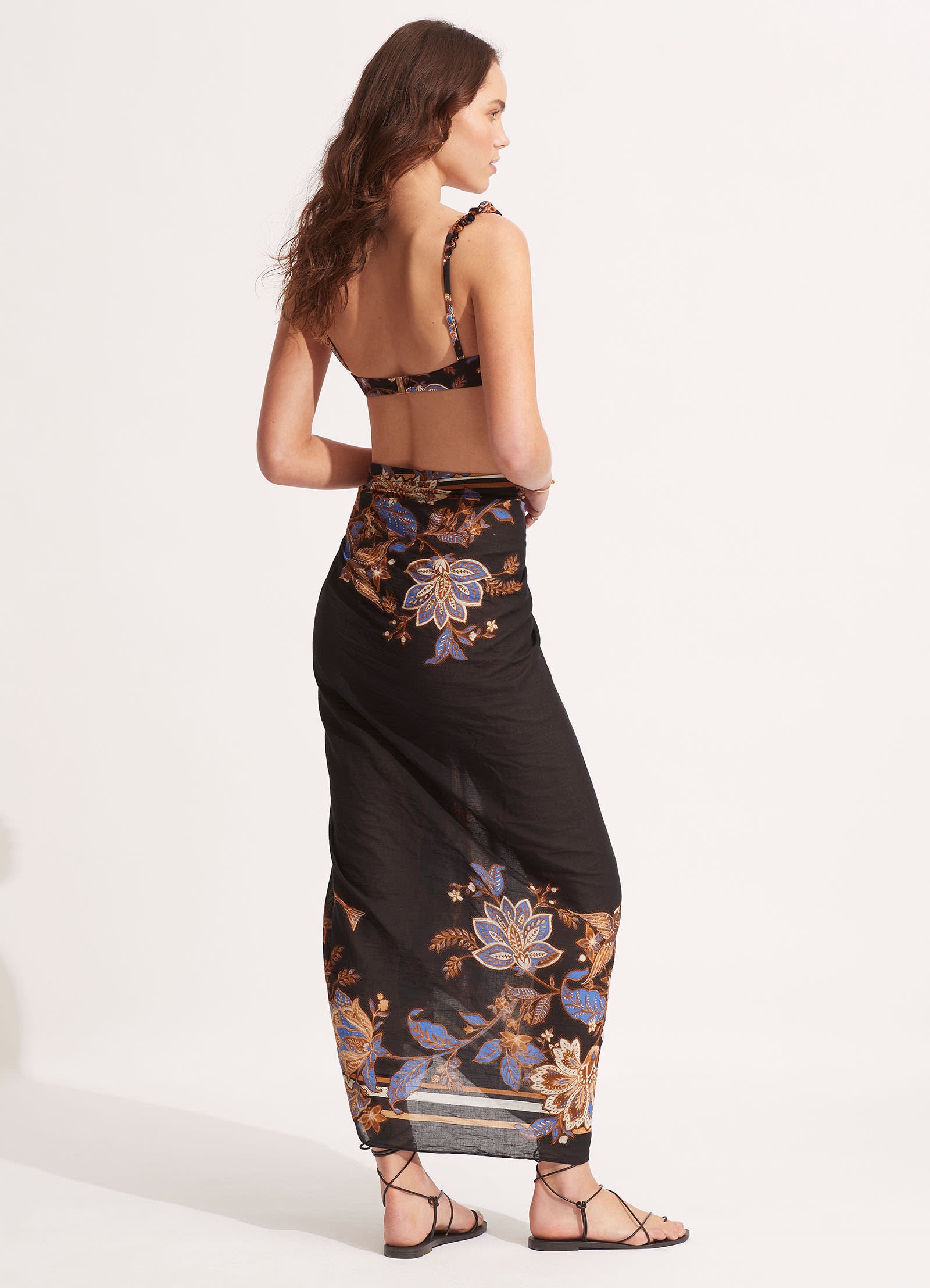 Silk Road Sarong - Black - Black view 3