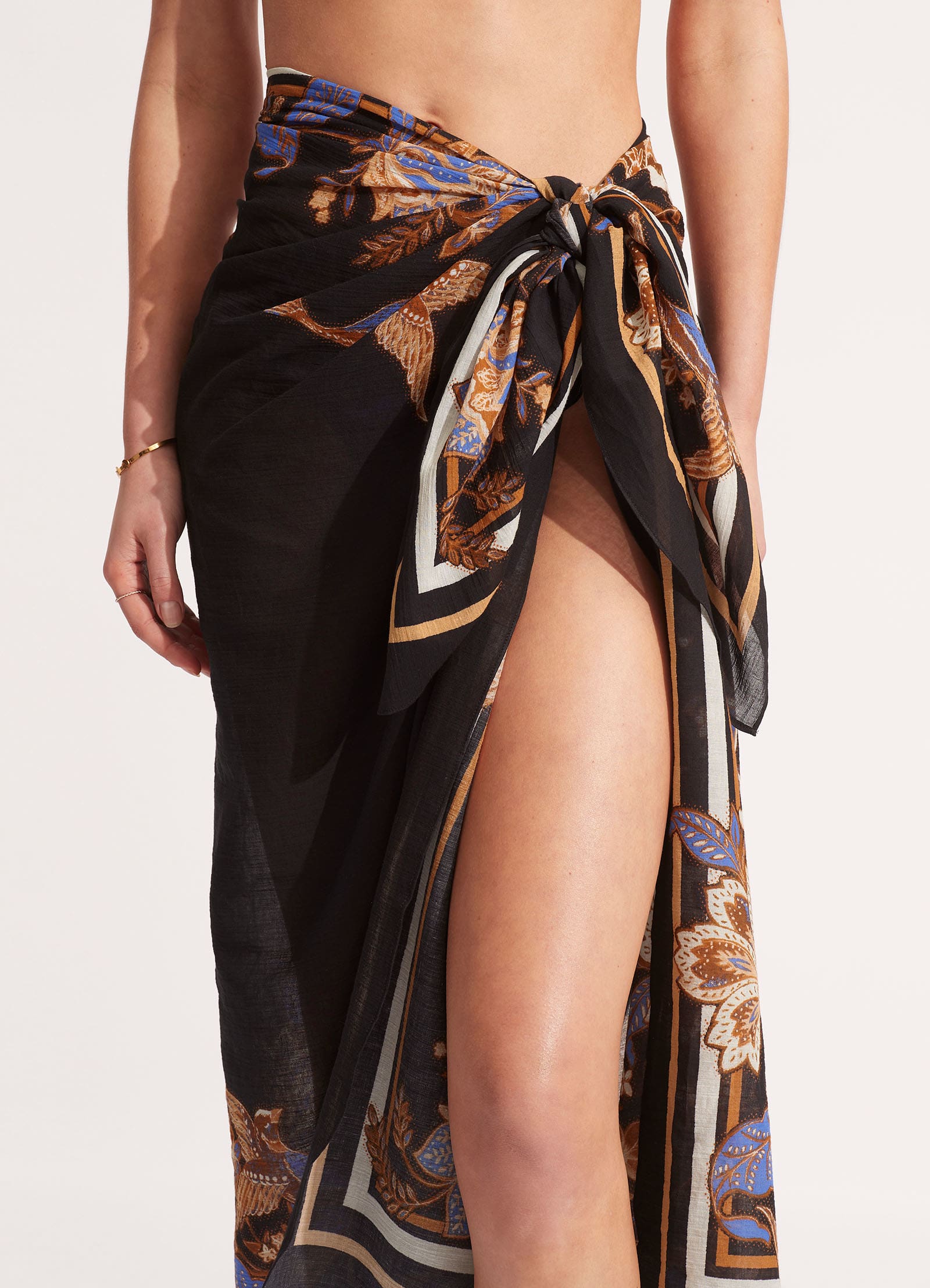 Silk Road Sarong - Black - Black view 4