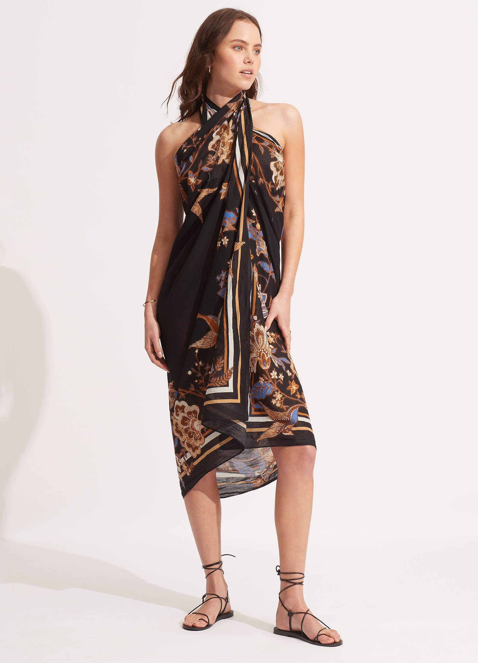 Silk Road Sarong - Black - Black view 5