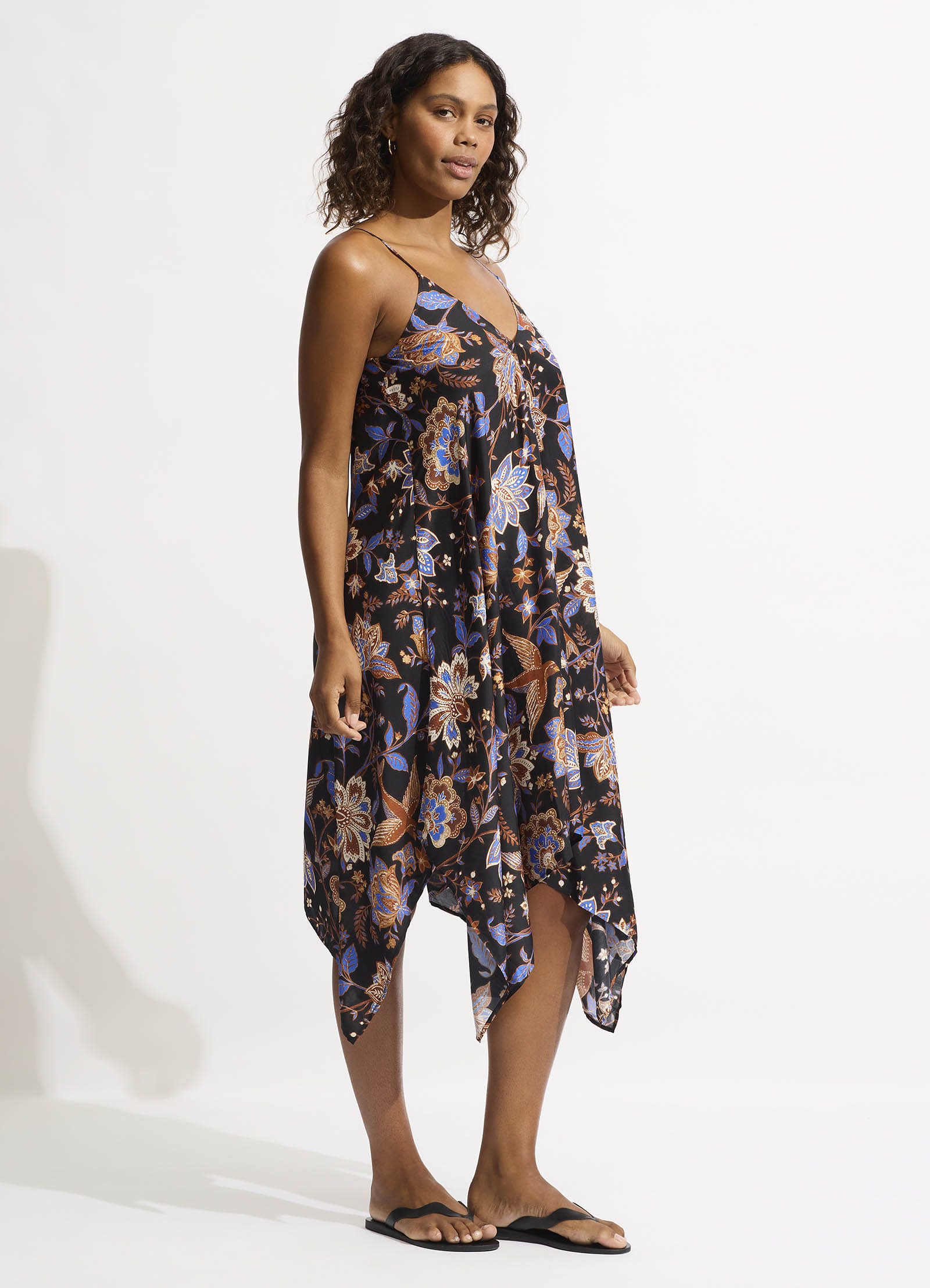 Silk Road Scarf Dress - Black - Black view 2