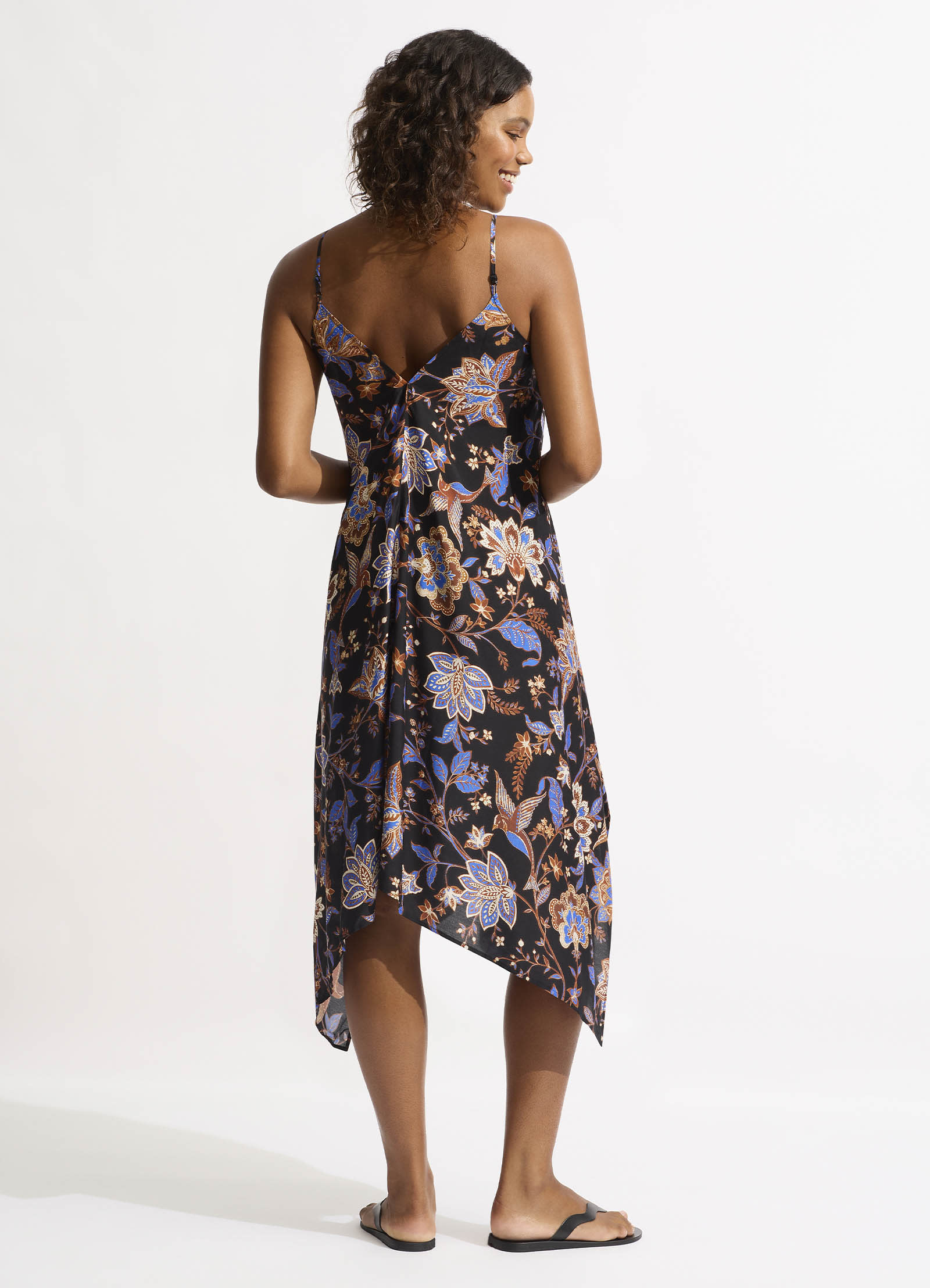 Silk Road Scarf Dress - Black - Black view 3