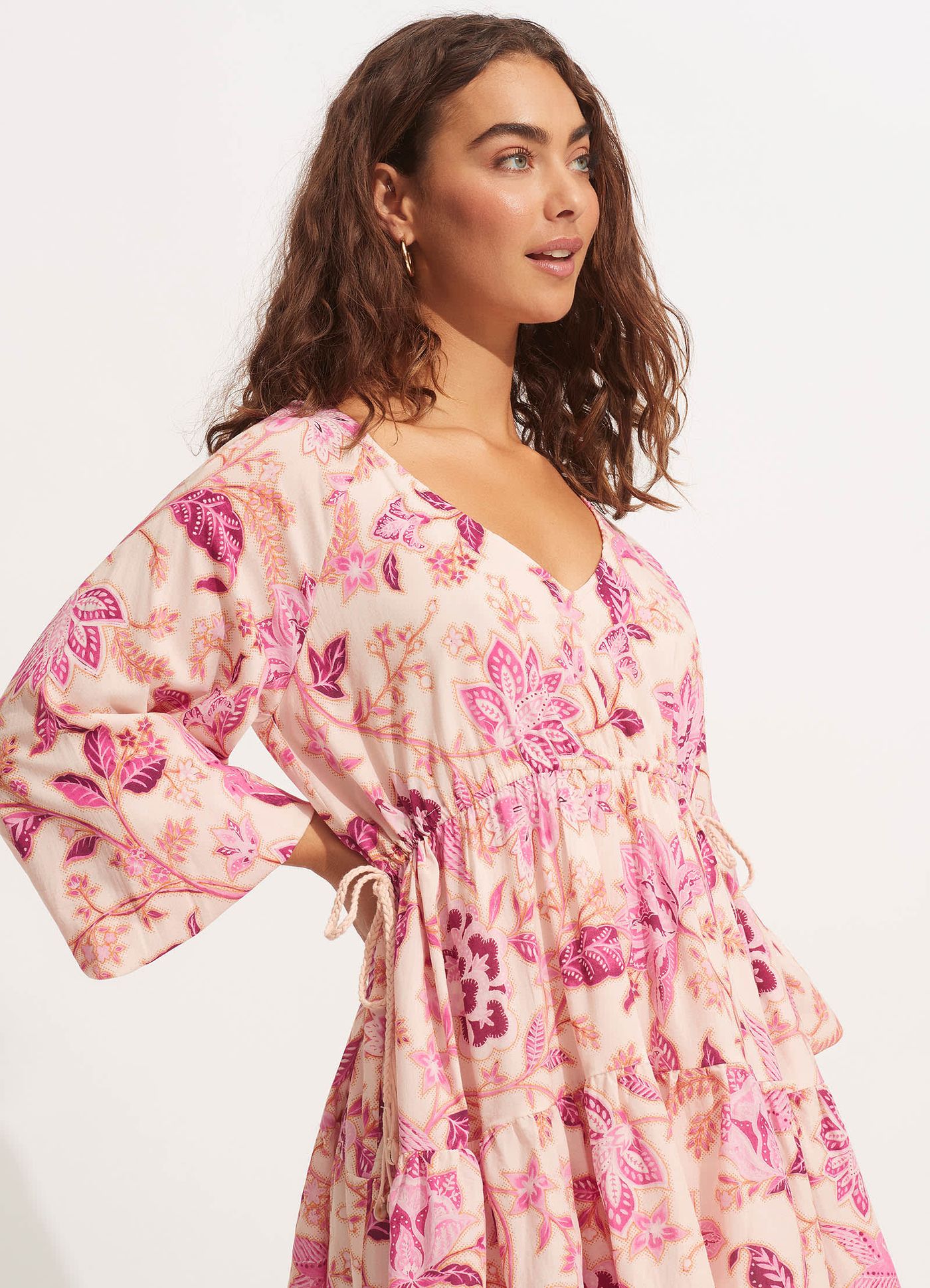 Silk Road Tier Mini Dress - Parfait Pink - Parfait Pink view 4