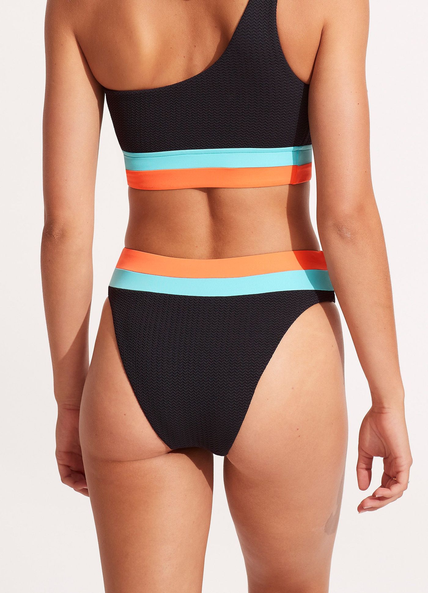 Slice Of Splice High Waisted Bikini Bottom - Black - Black view 5