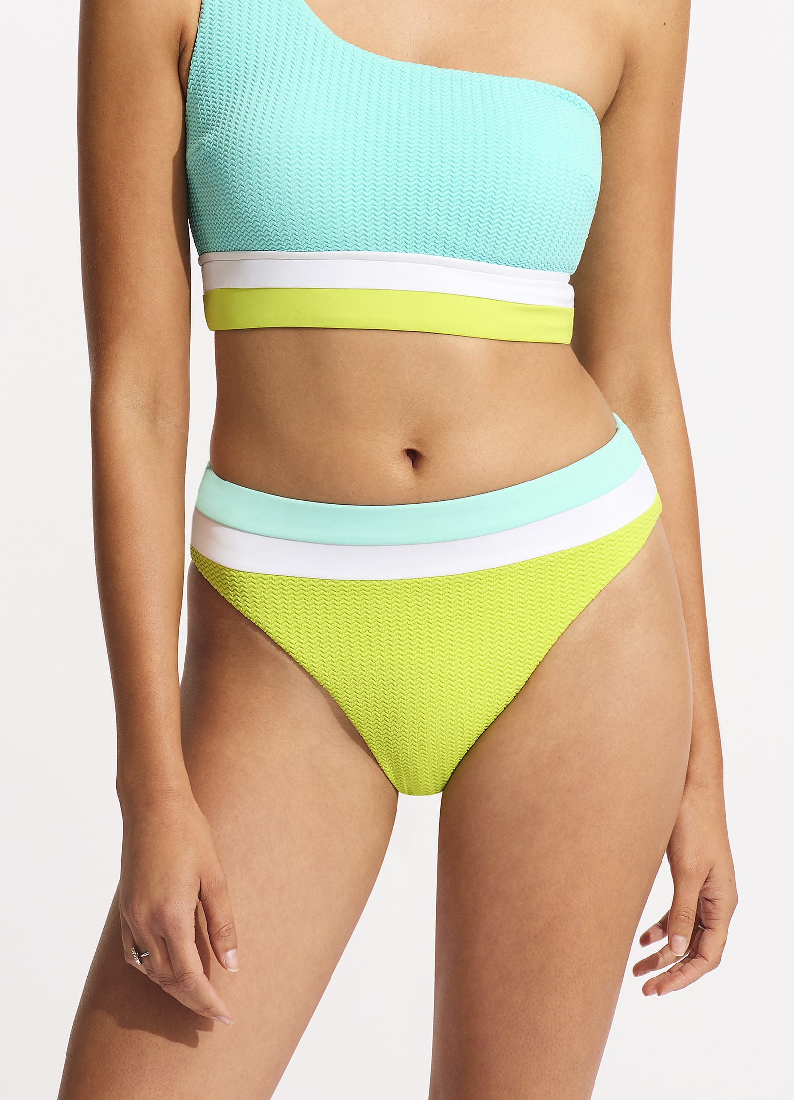 Slice Of Splice High Waisted Bikini Bottom - Lime Burst - Lime Burst view 2