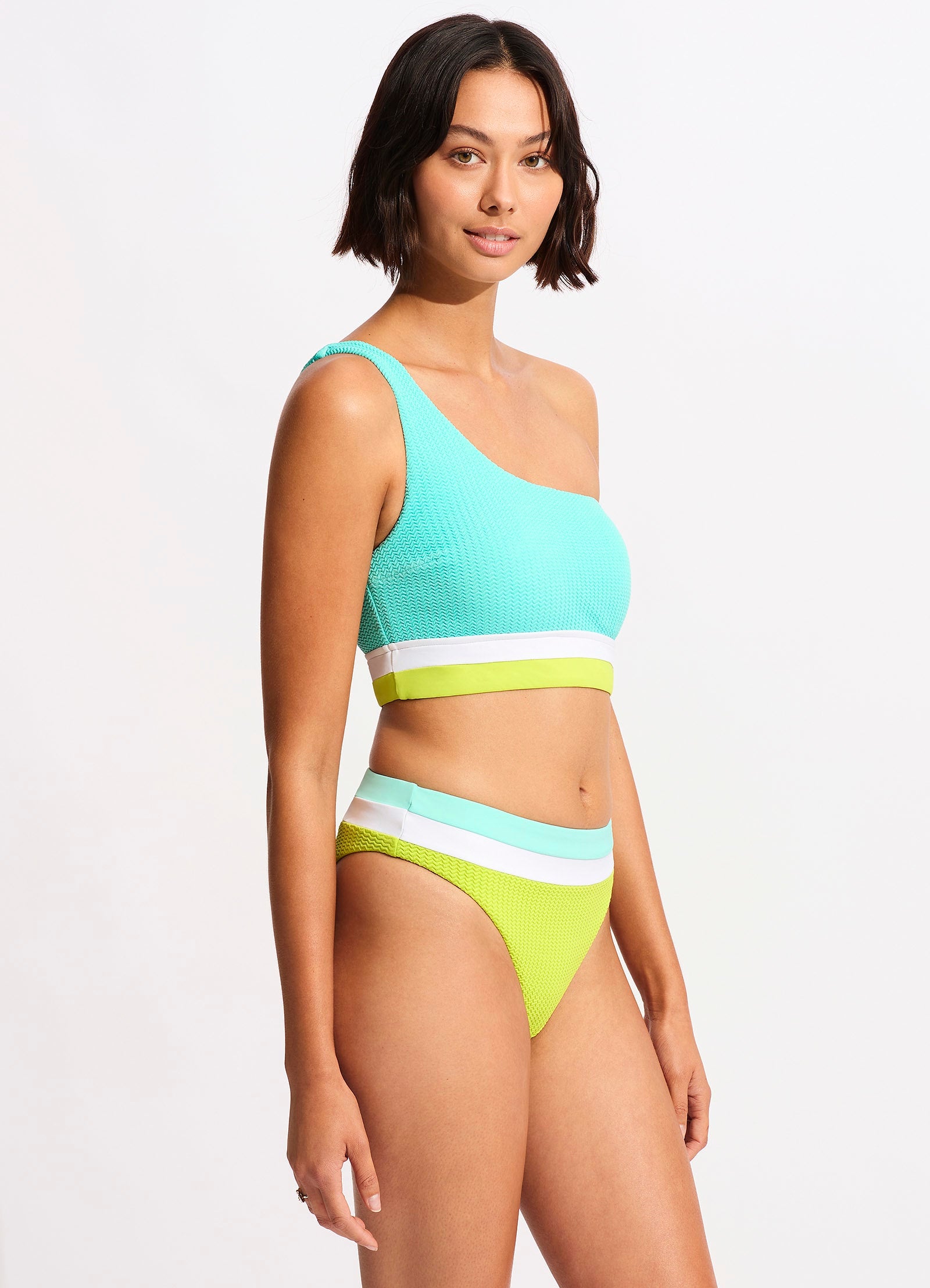 Slice Of Splice High Waisted Bikini Bottom - Lime Burst - Lime Burst view 3