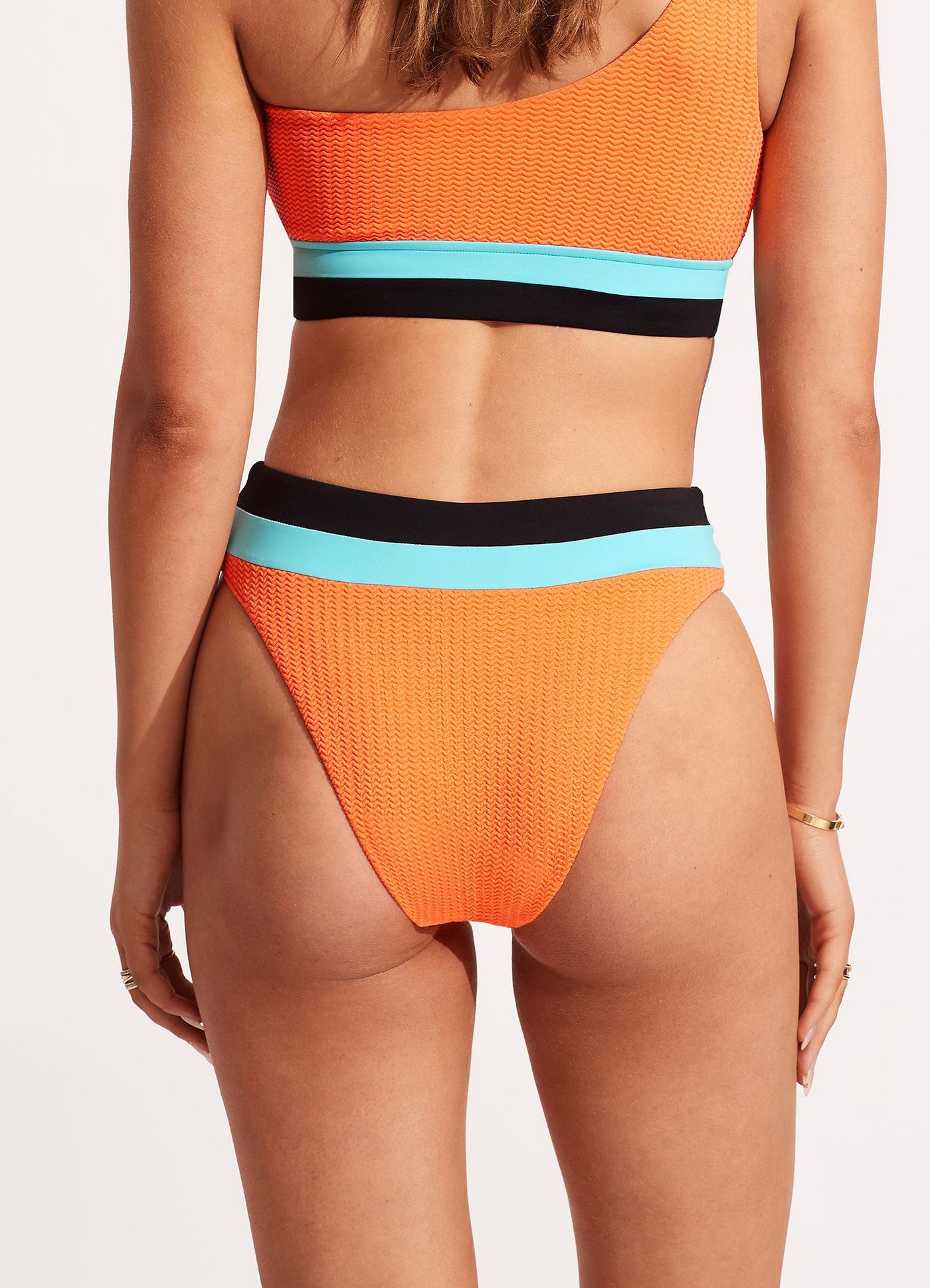 Slice Of Splice High Waisted Bikini Bottom - Tango - Tango view 4