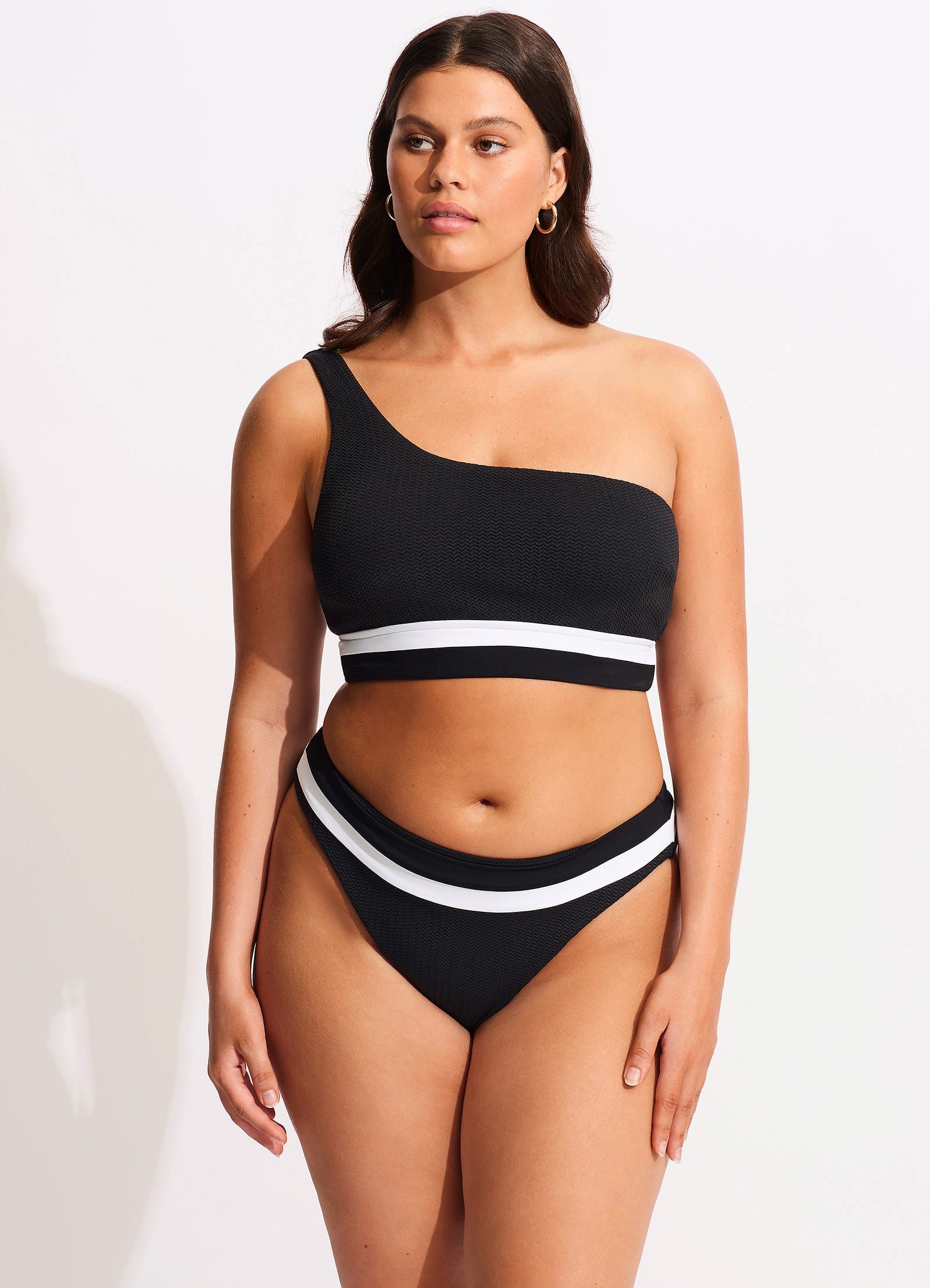 Slice Of Splice One Shoulder Top - White - White view 2