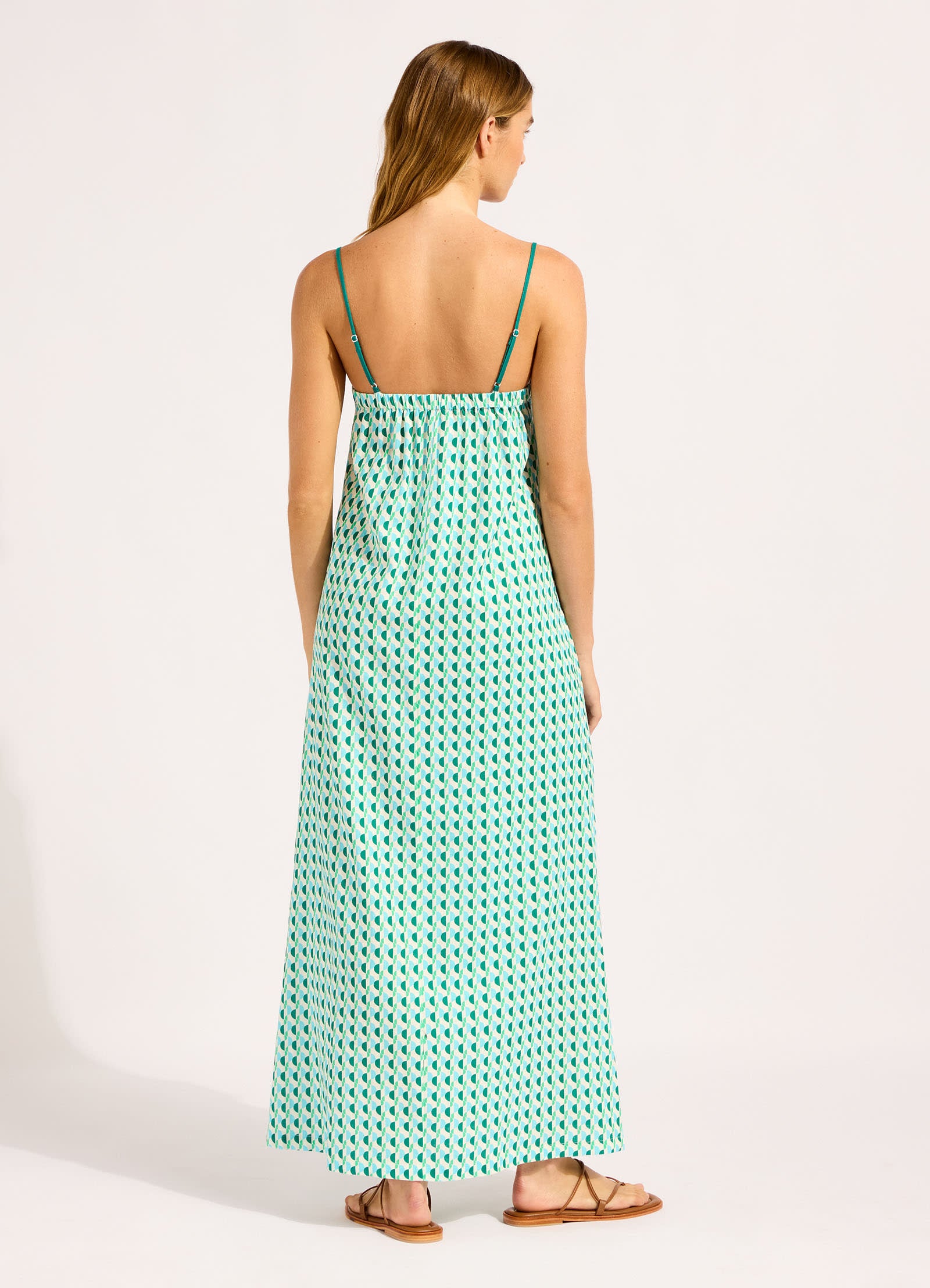 Sorrento Bandeau Triangle Maxi Dress - Vivid Green view 3